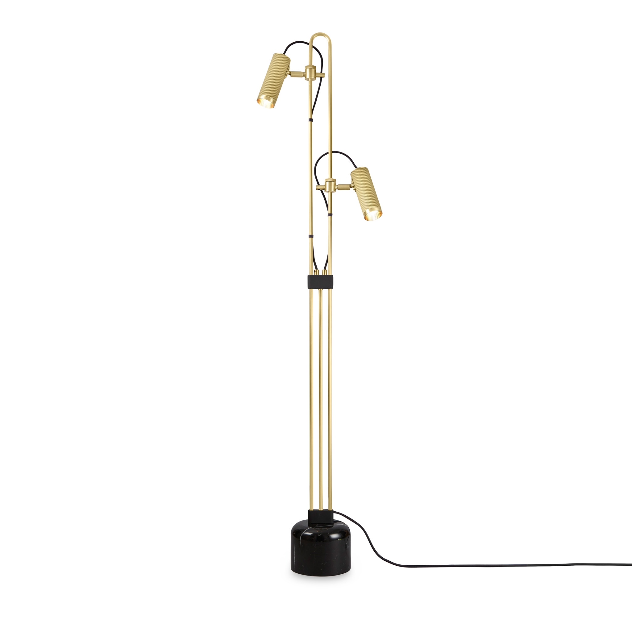 Spot | Floor Light - Satin Brass & Black Marble Base