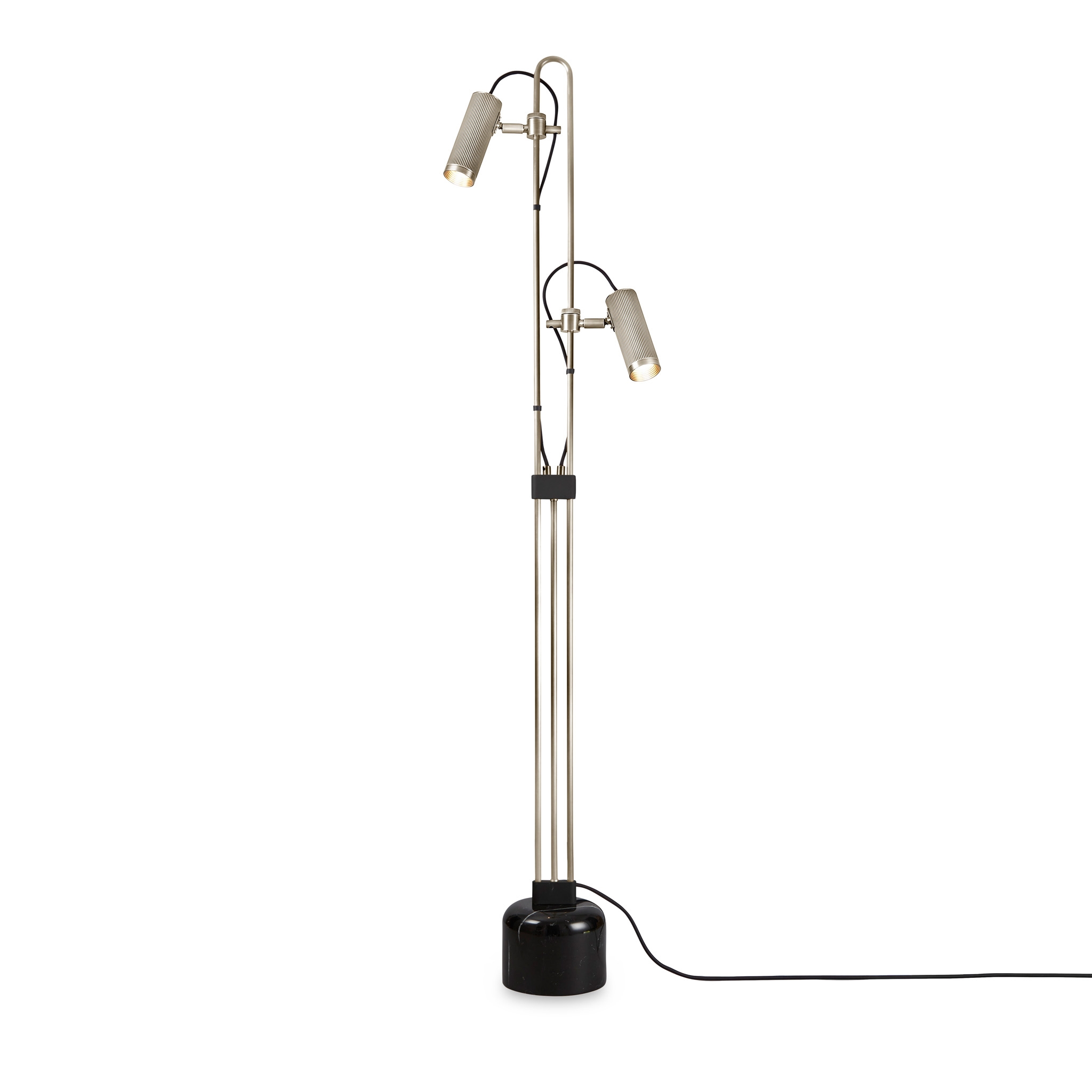 Mostrar el producto Spot | Floor Light - Satin Nickel & Black Marble Base del fabricante J. Adams & Co