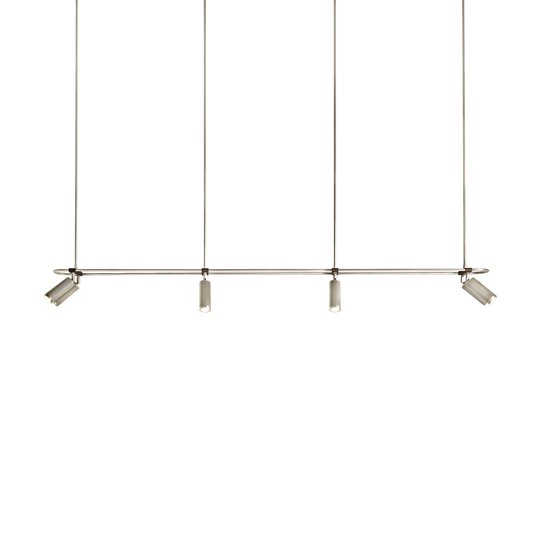 Vertoon produk Spot | Pendant - 8 spots - 2000mm - Satin Nickel van vervaardiger J. Adams & Co