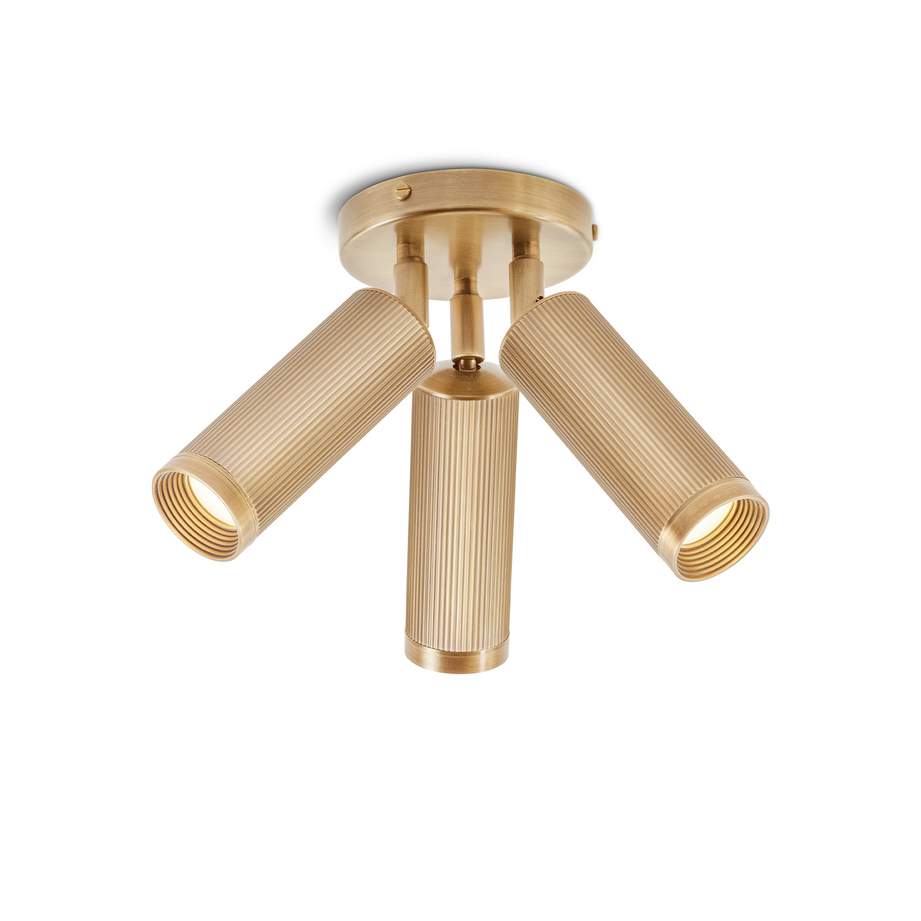 Display product Spot | Triple Ceiling Light - Satin Brass from manufacturer J. Adams & Co