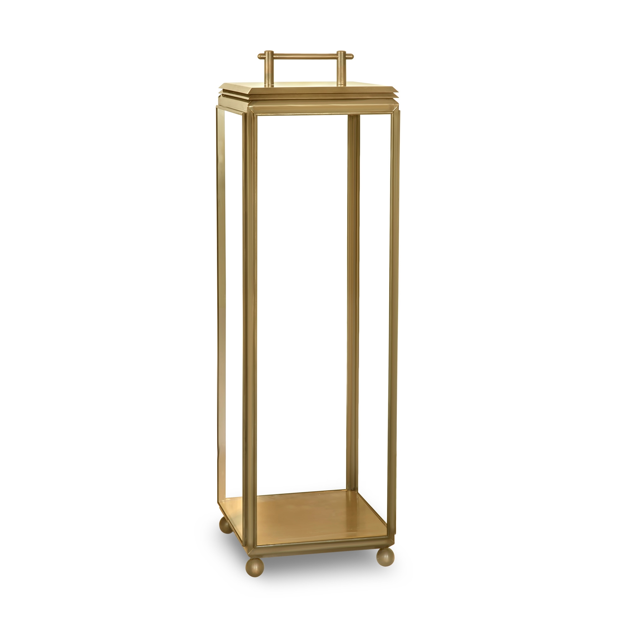 Mostrar el producto Lantern | Hazel Floor Light - Tall, Mains Powered - Antique Brass & Clear Glass del fabricante J. Adams & Co