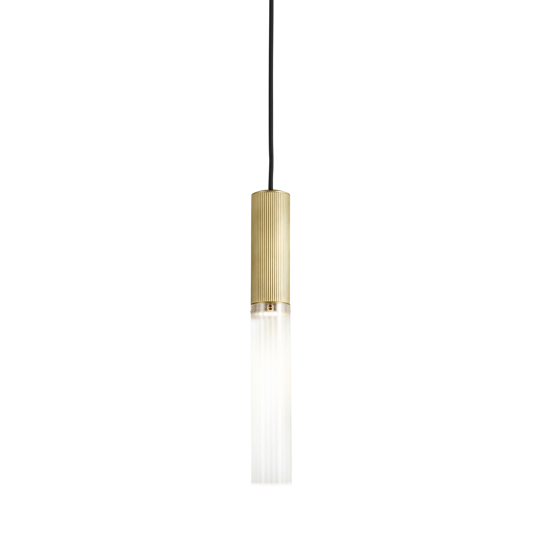 Flume | 50 Pendant - Satin Brass & Frosted Glass