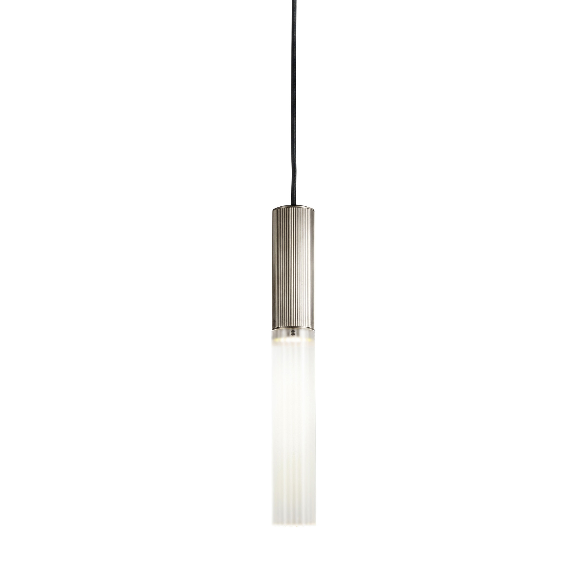 Mostra il prodotto Flume | 50 Pendant - Satin Nickel & Frosted Glass del produttore J. Adams & Co
