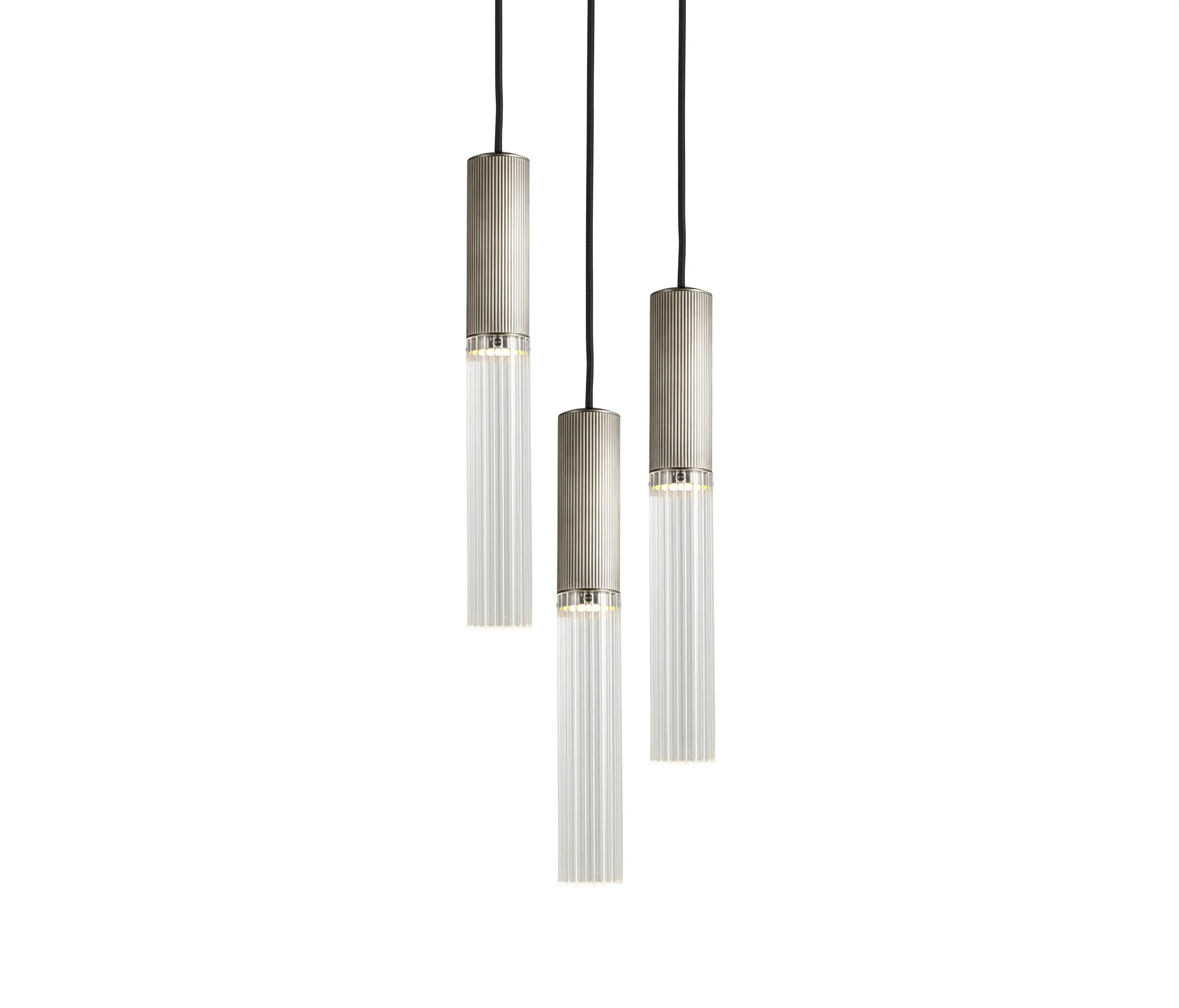J. Adams & Co - Flume | 50 Pendant - 3 Drop Grouping - Satin Nickel