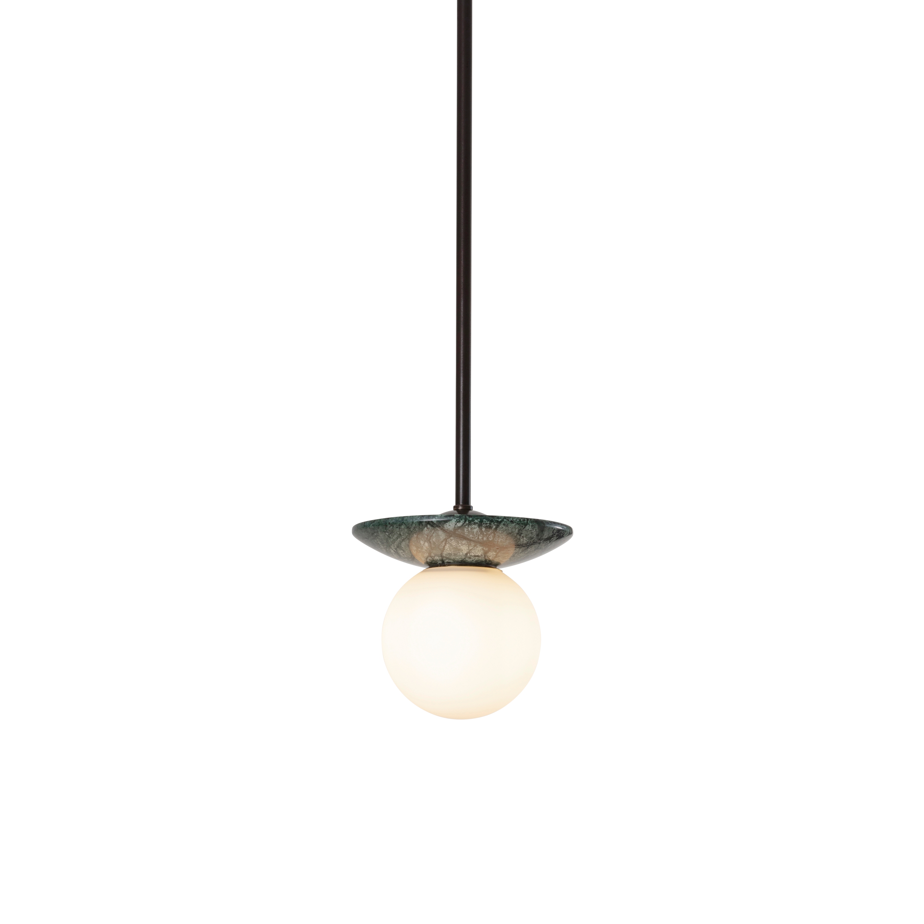 Orbit | Pendant - Bronze & Green Marble