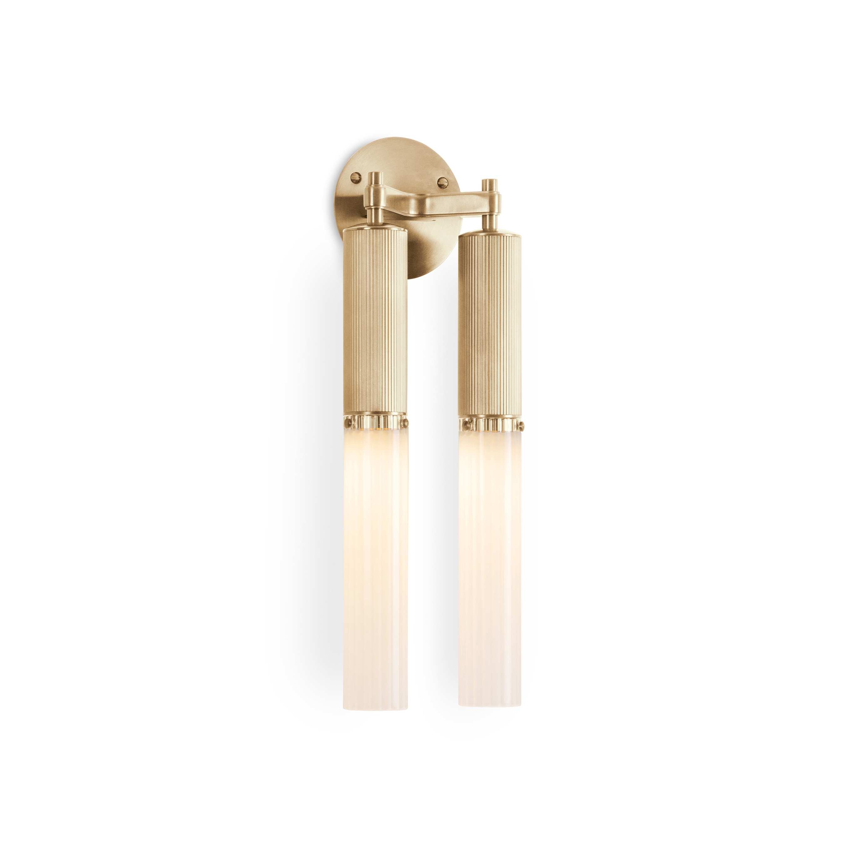 Flume | Double Wall Light - Satin Brass & Frosted Glass