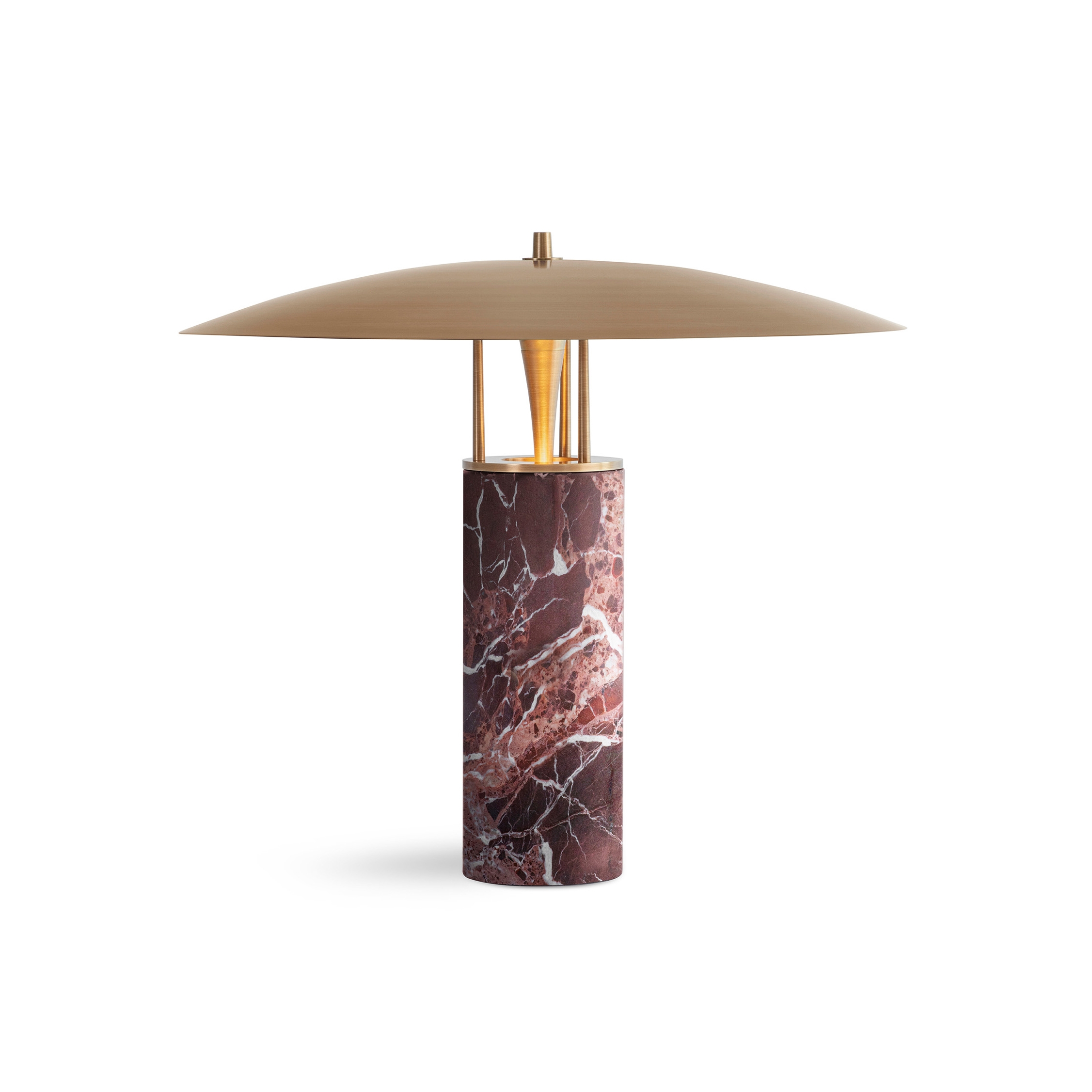 Display product Luna | Table - Antique Brass & Red Marble from manufacturer J. Adams & Co
