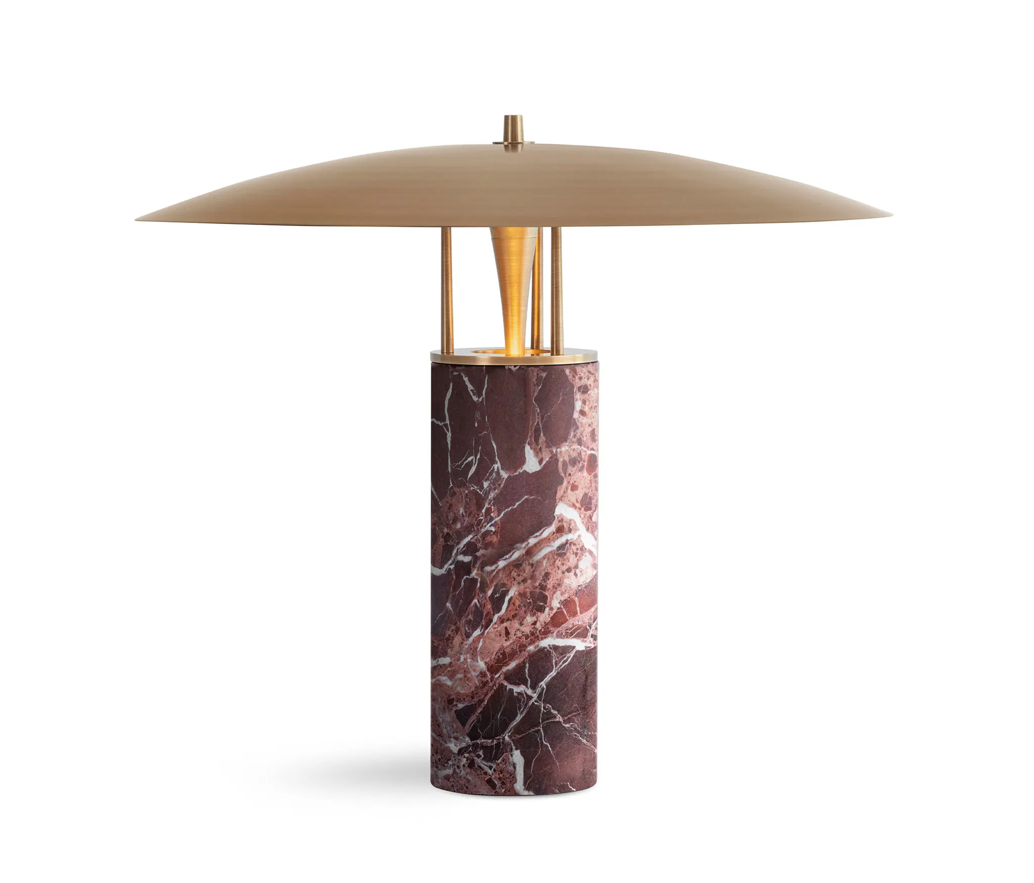 J. Adams & Co - Luna | Table - Antique Brass & Red Marble