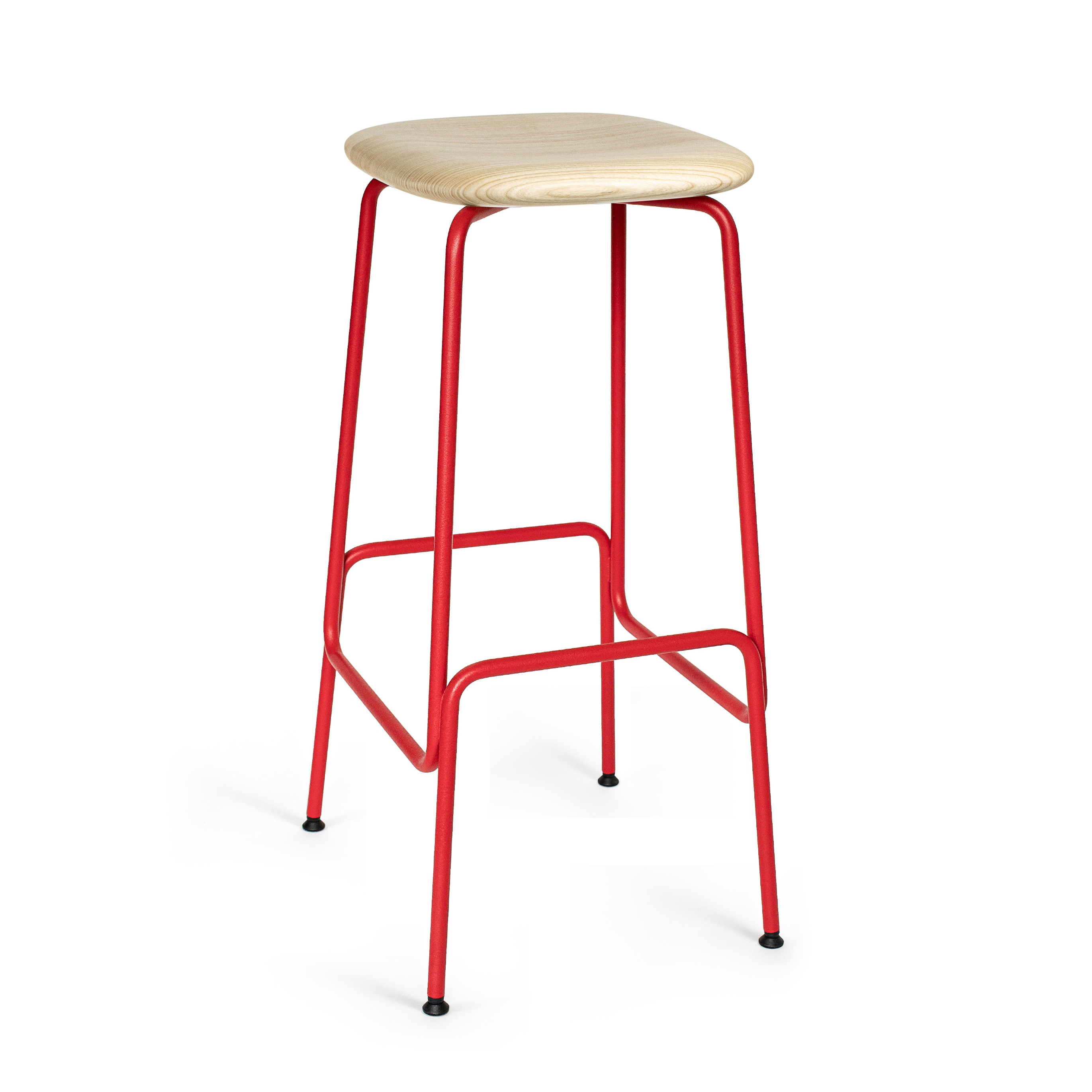 Display product Equo Barstool ash wood natural red from manufacturer Caussa