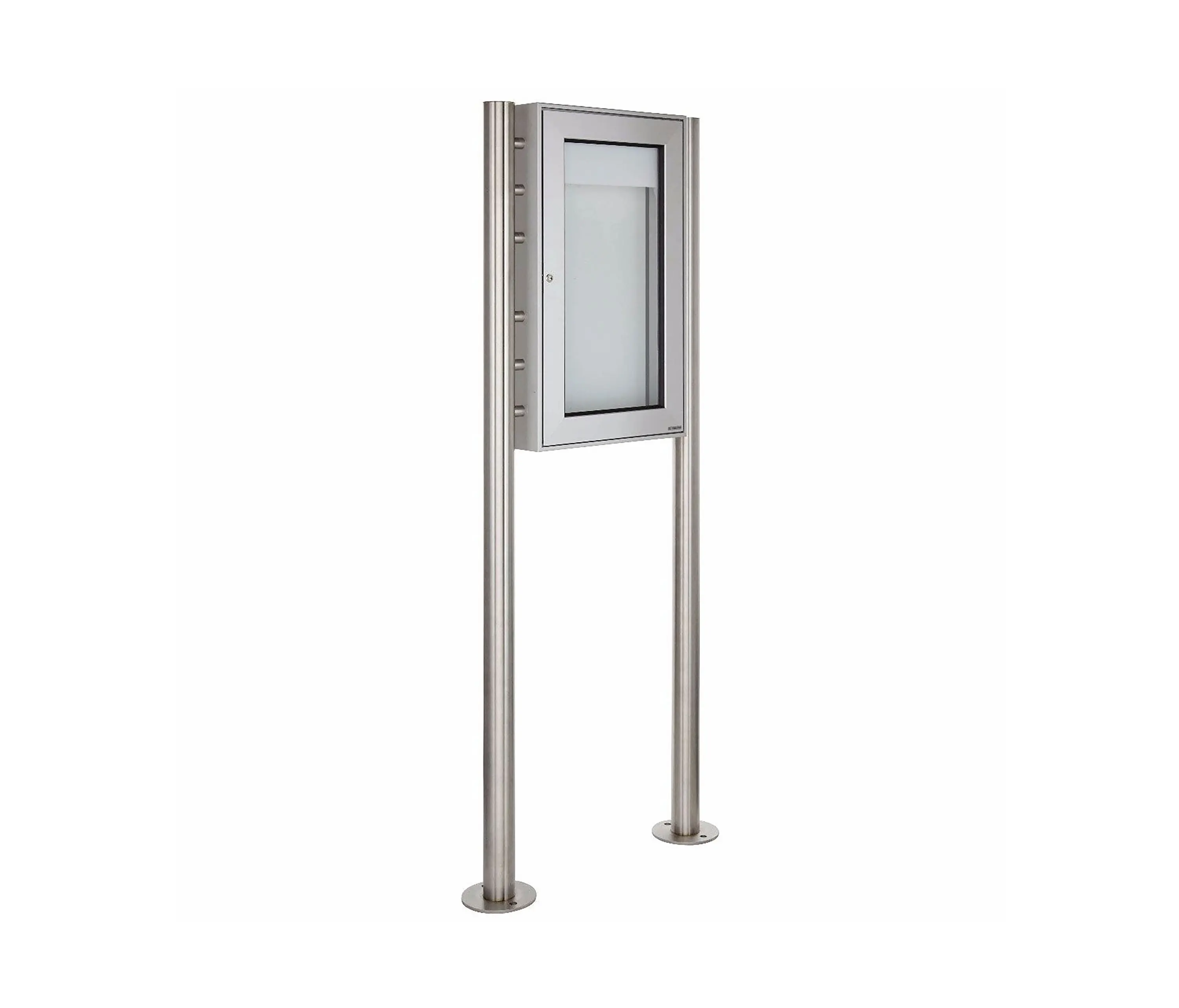 Briefkasten Manufaktur - Basic | Freistehender Schaukasten BASIC 389 ST-R - 355x660 - Edelstahl Standelemente