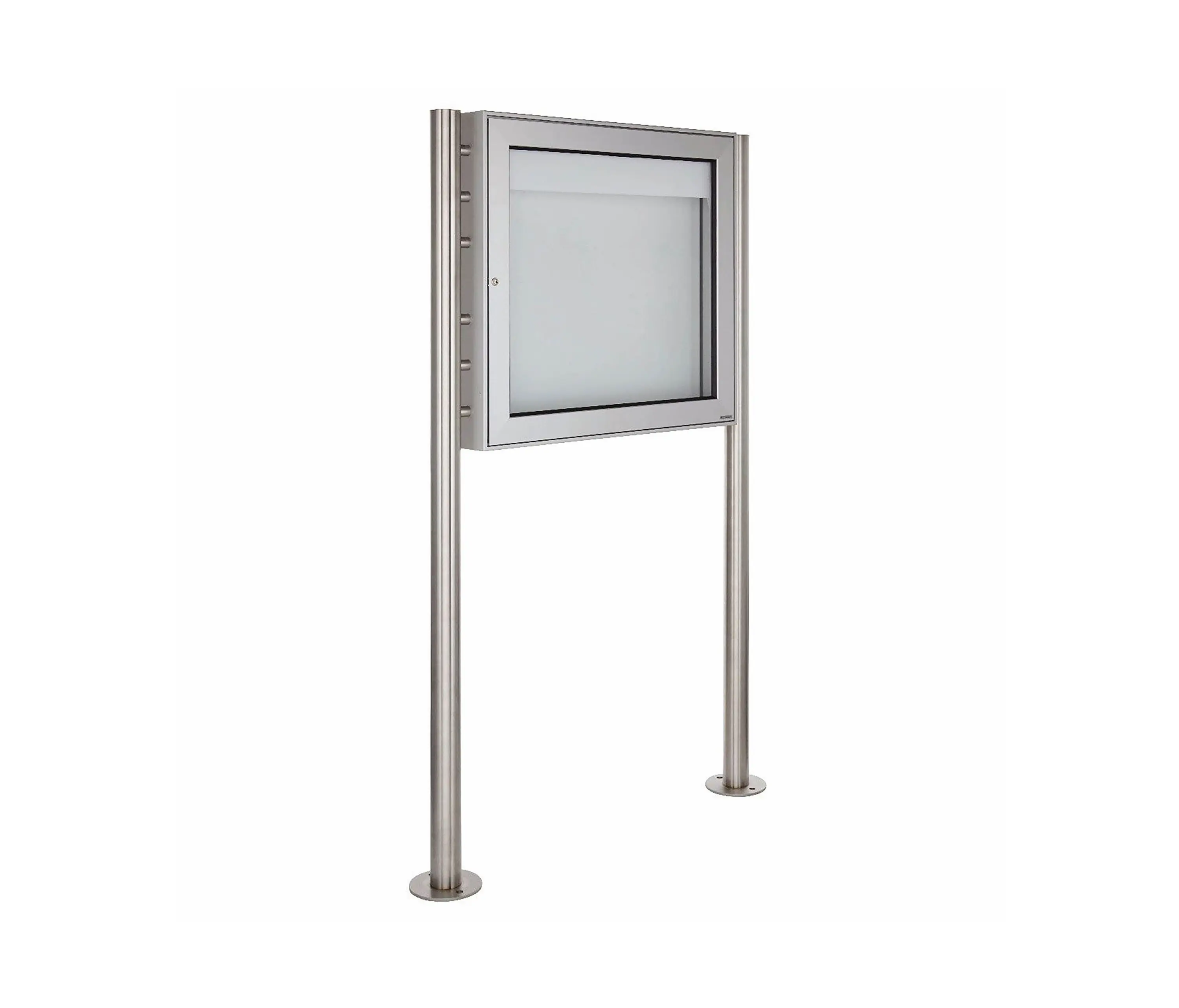 Briefkasten Manufaktur - Basic | Freistehender Schaukasten BASIC 389 ST-R - 710x660 - Edelstahl Standelemente