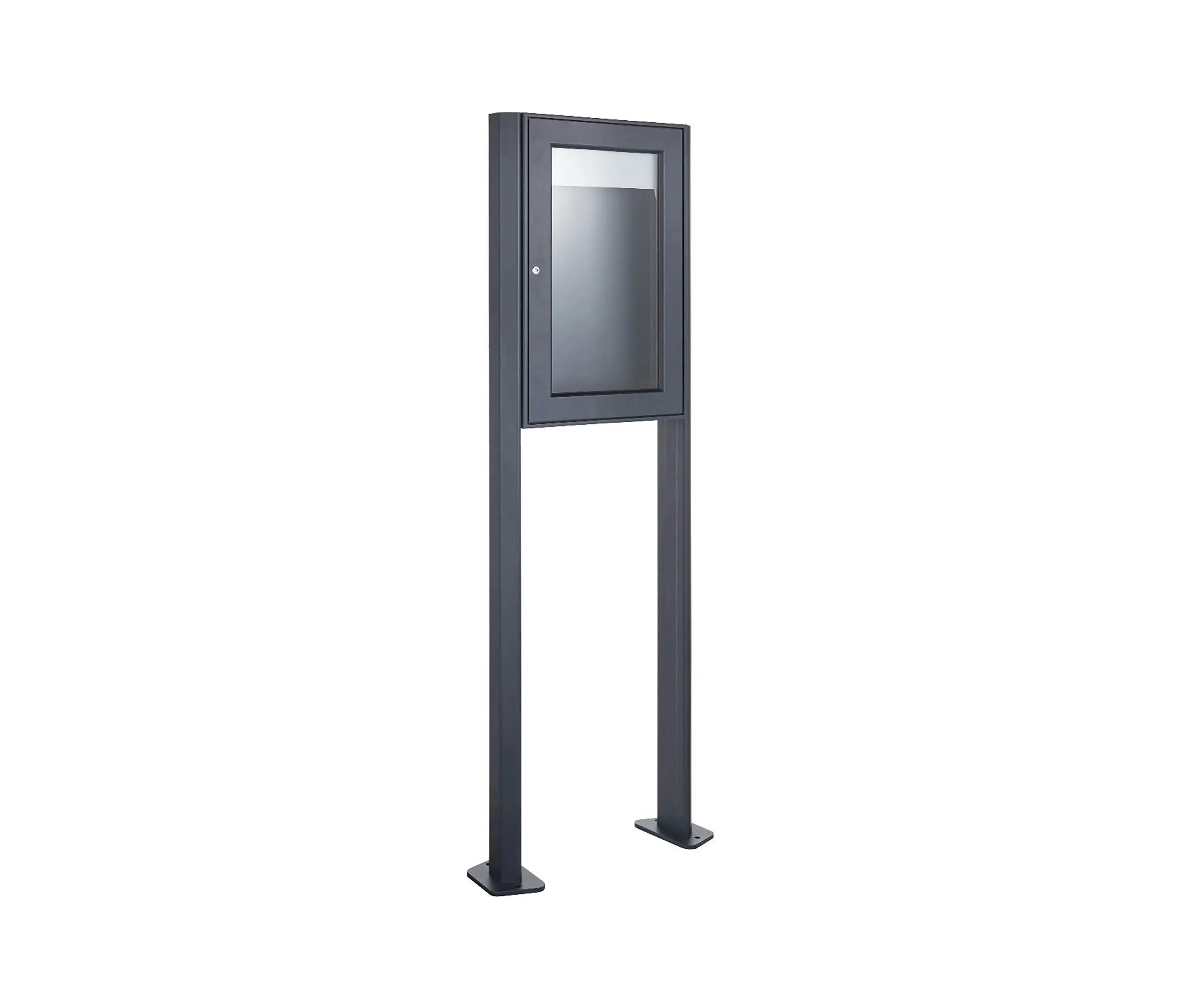 Briefkasten Manufaktur - Basic | Freistehender Schaukasten BASIC 389 ST-T - 355x660 - RAL 7016 anthrazitgrau