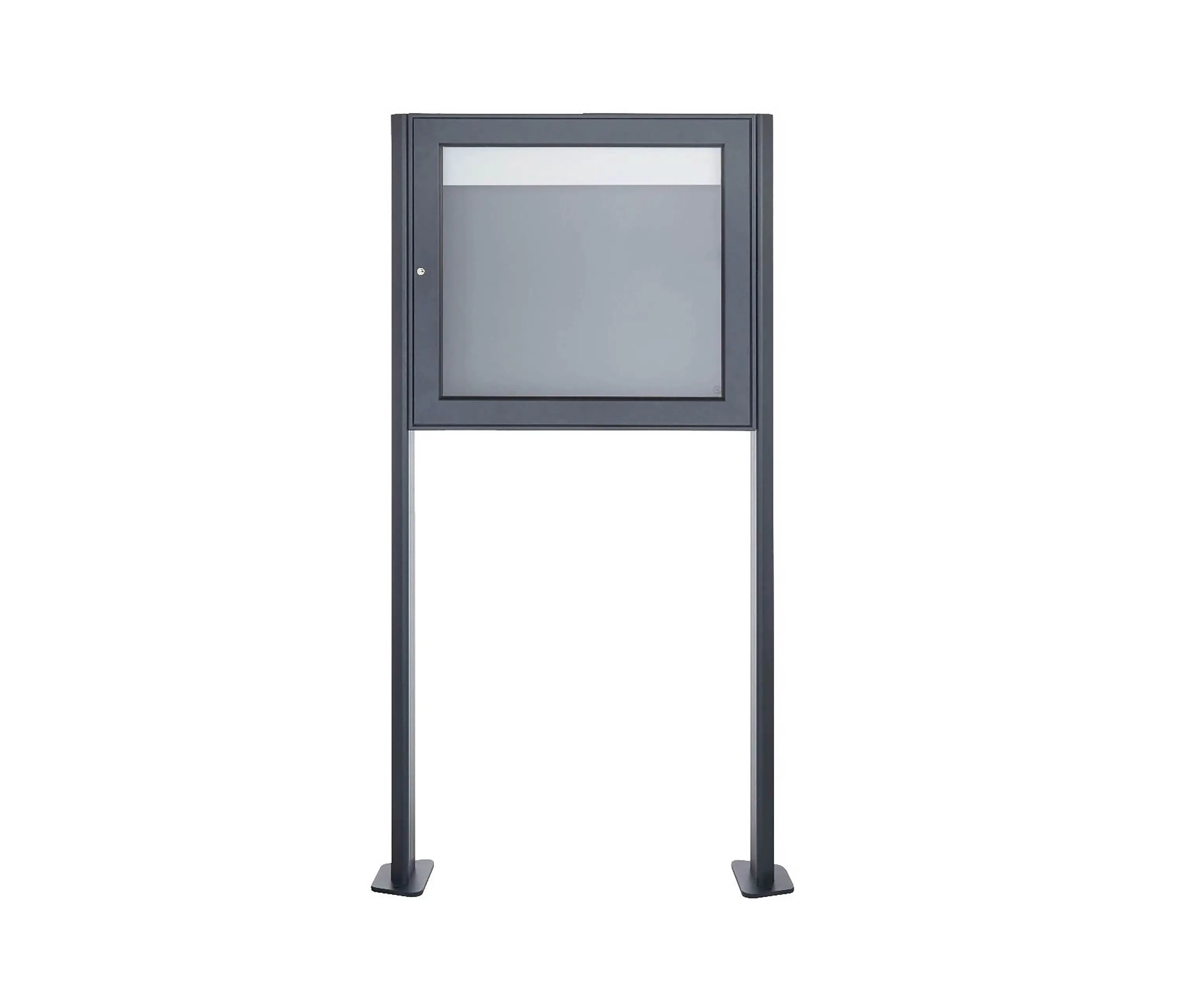 Briefkasten Manufaktur - Basic | Freistehender Schaukasten BASIC 389 ST-T - 710x660 - RAL 7016 anthrazitgrau