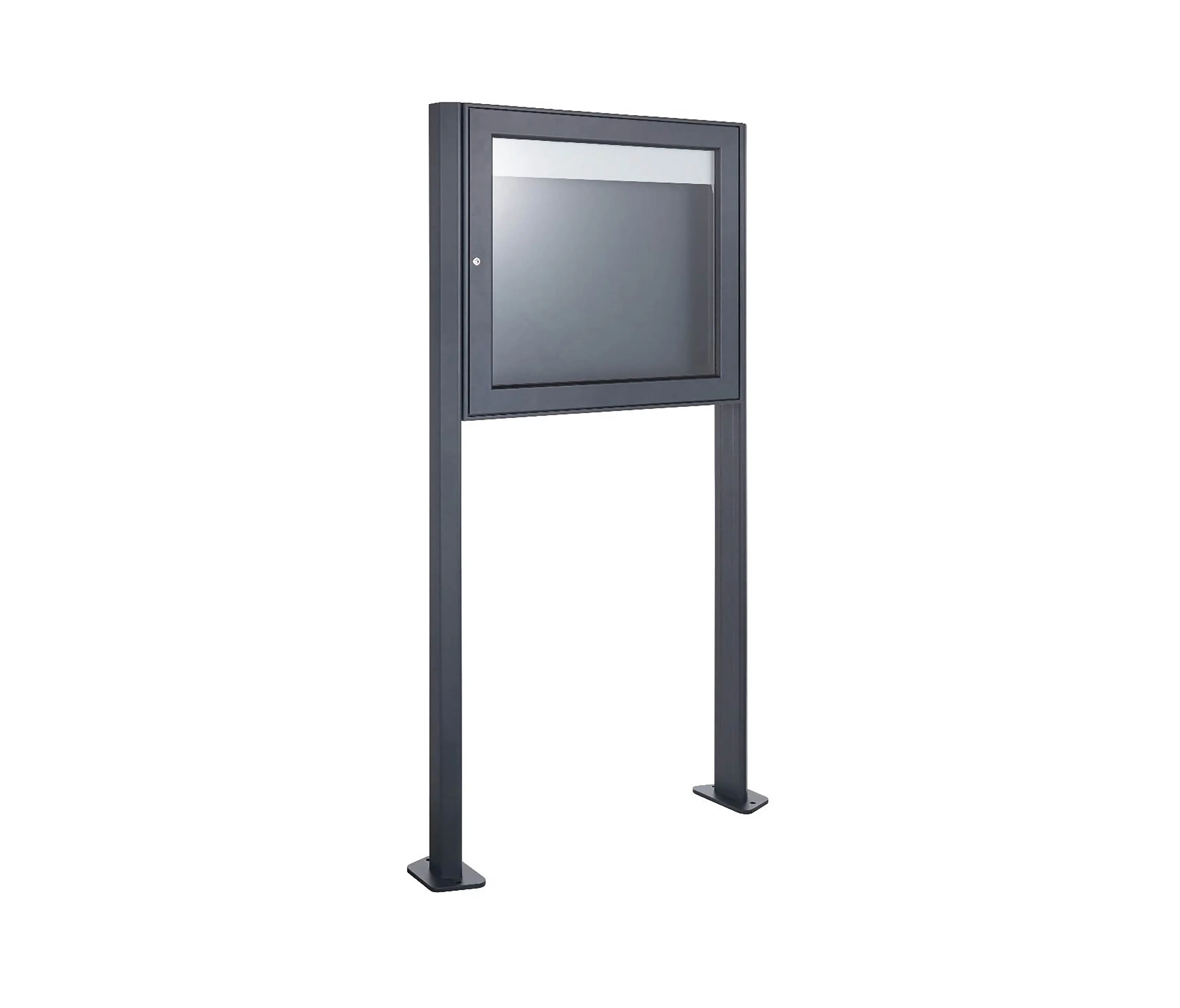 Briefkasten Manufaktur - Basic | Freistehender Schaukasten BASIC 389 ST-T - 710x660 - RAL 7016 anthrazitgrau