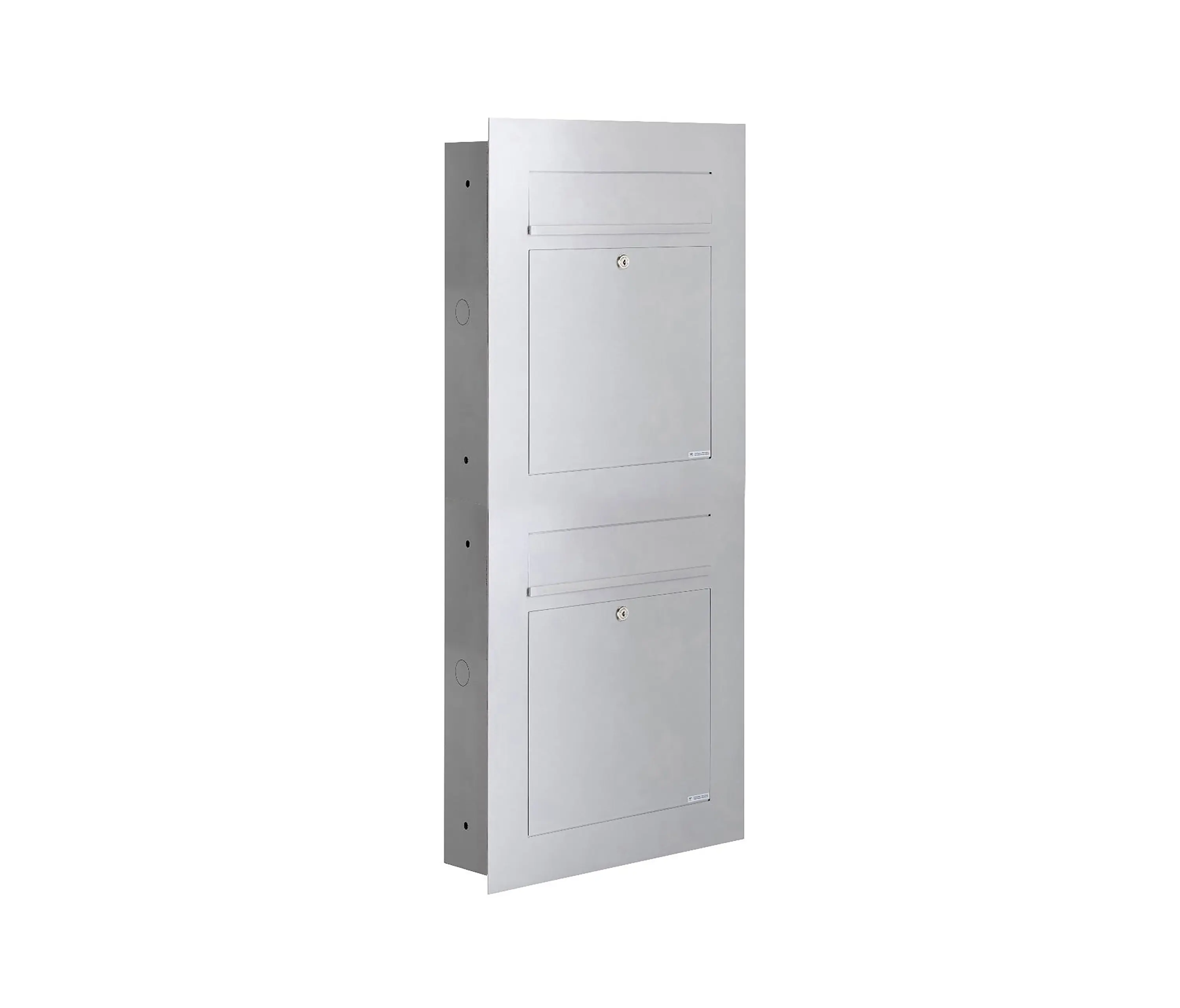 Briefkasten Manufaktur - Designer | 2er 2x1 Edelstahl Briefkastenanlage DESIGNER Style BIG Einputz- bzw. Unterputzvariante 100mm