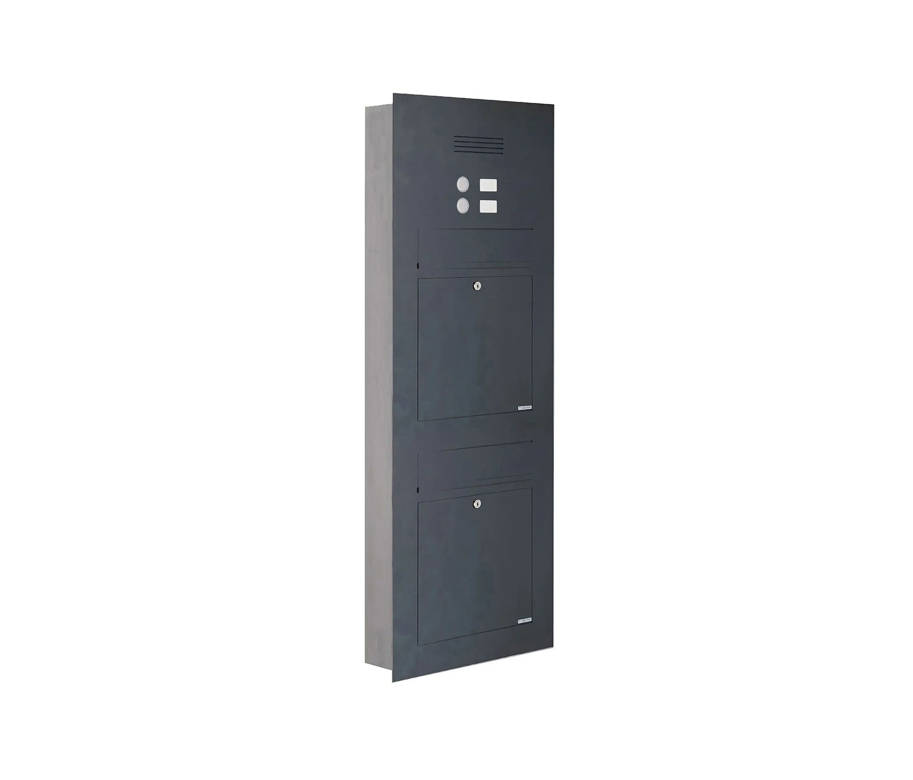 Briefkasten Manufaktur - Designer | 2er Edelstahl Briefkasten Designer Modell BIG - Clean Edition - RAL nach Wahl - INDIVIDUELL Einputz- bzw. Unterputzvariante 100mm