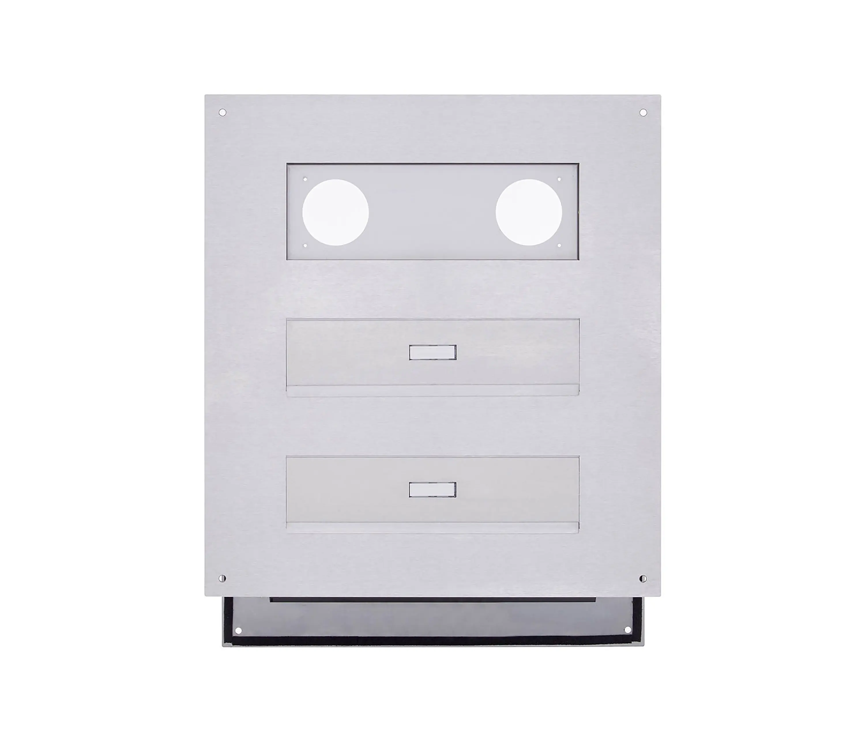 Briefkasten Manufaktur - Designer | 2er Edelstahl Mauerdurchwurf Briefkasten Designer Modell - GIRA System 106 - 3-fach vorbereitet