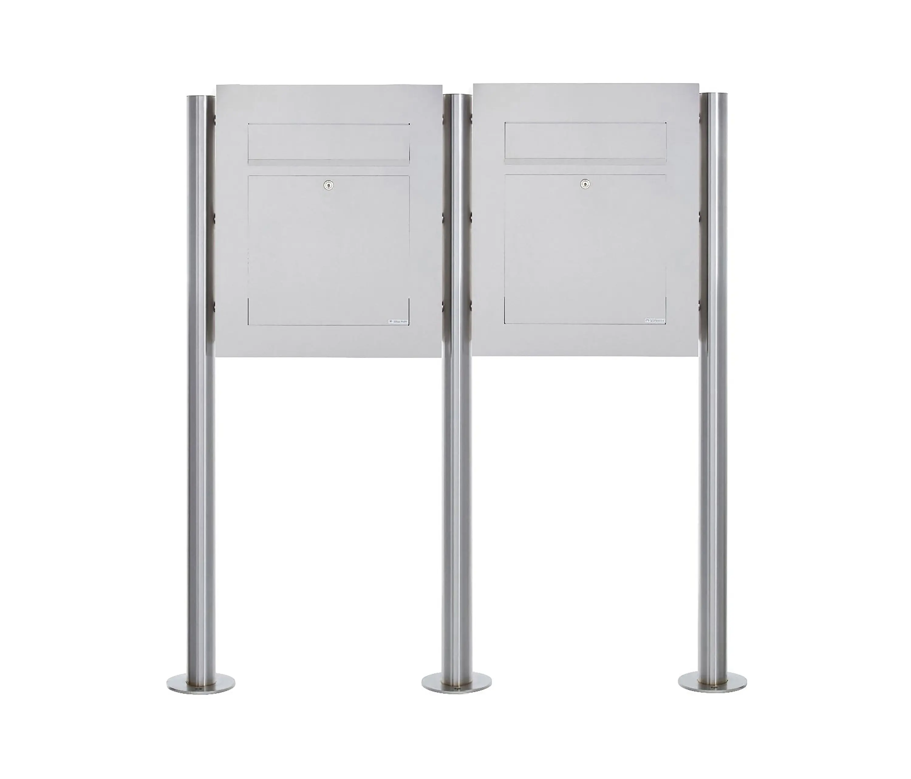 Briefkasten Manufaktur - Designer | 2er Edelstahl Standbriefkasten DESIGNER Style BIG ST-R