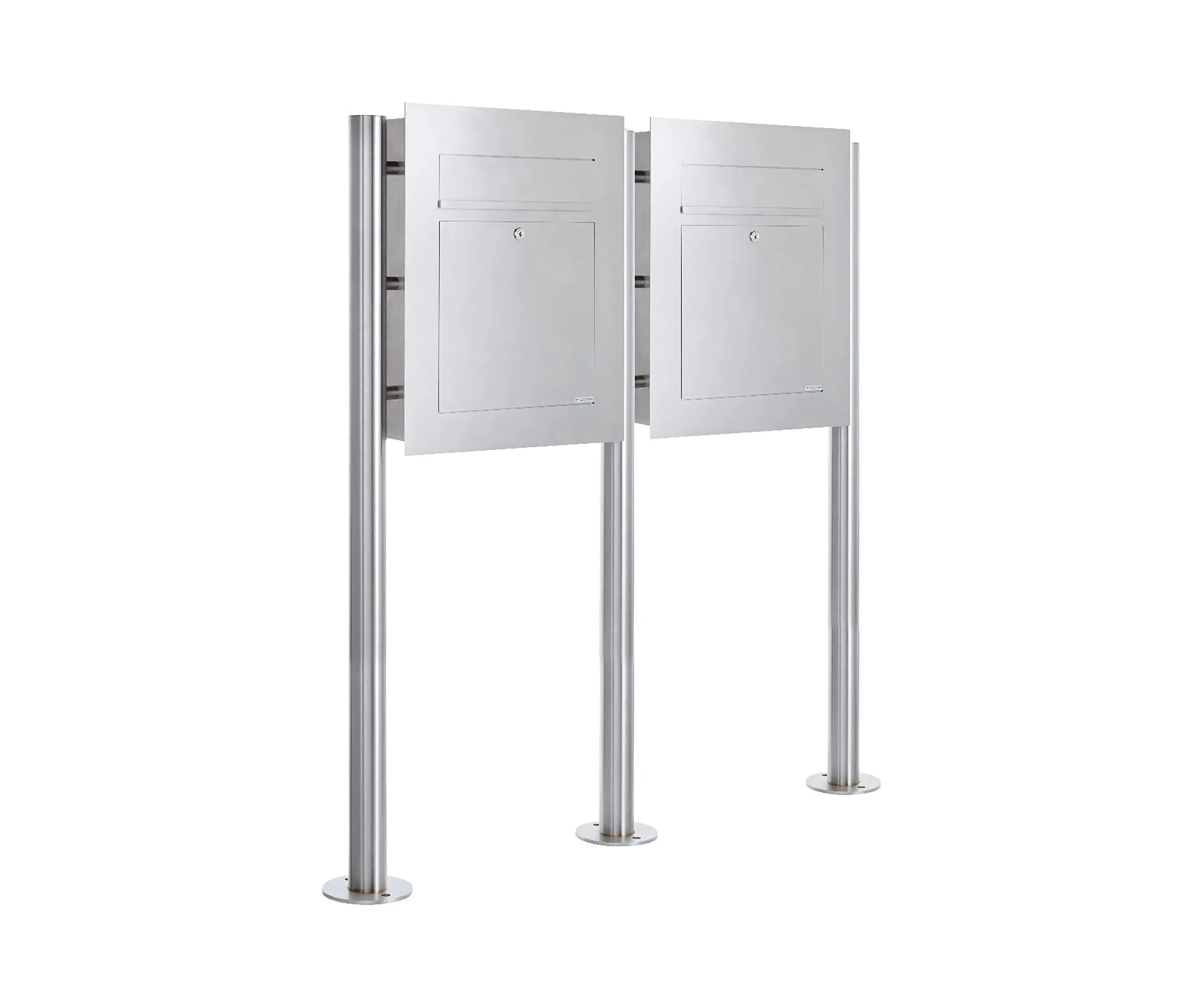 Briefkasten Manufaktur - Designer | 2er Edelstahl Standbriefkasten DESIGNER Style BIG ST-R
