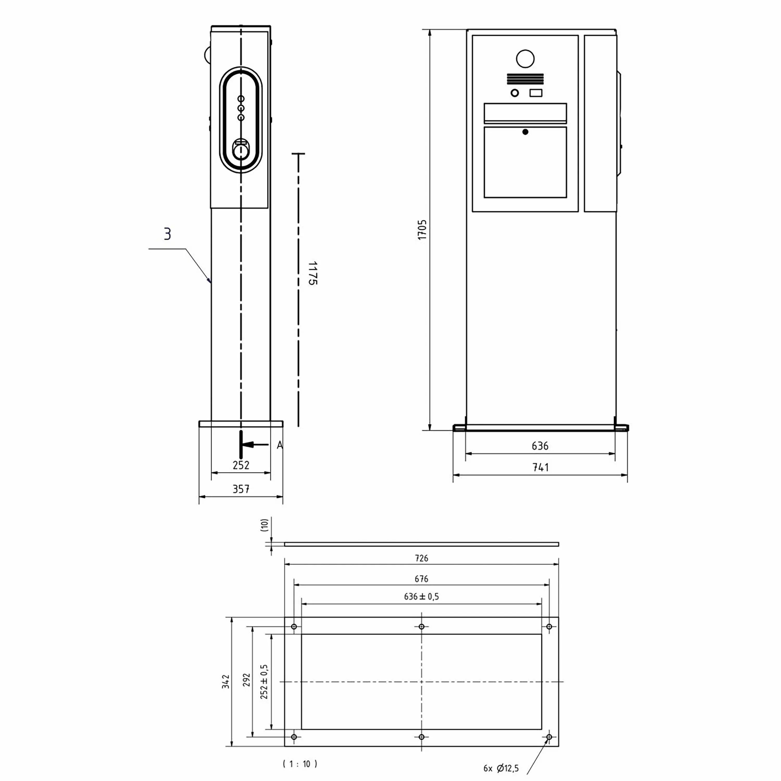 Briefkasten Manufaktur - Designer | Briefkasten Ladesäule Designer BIG mit Innogy eBox smart - RAL nach Wahl - INDIVIDUELL Rechts