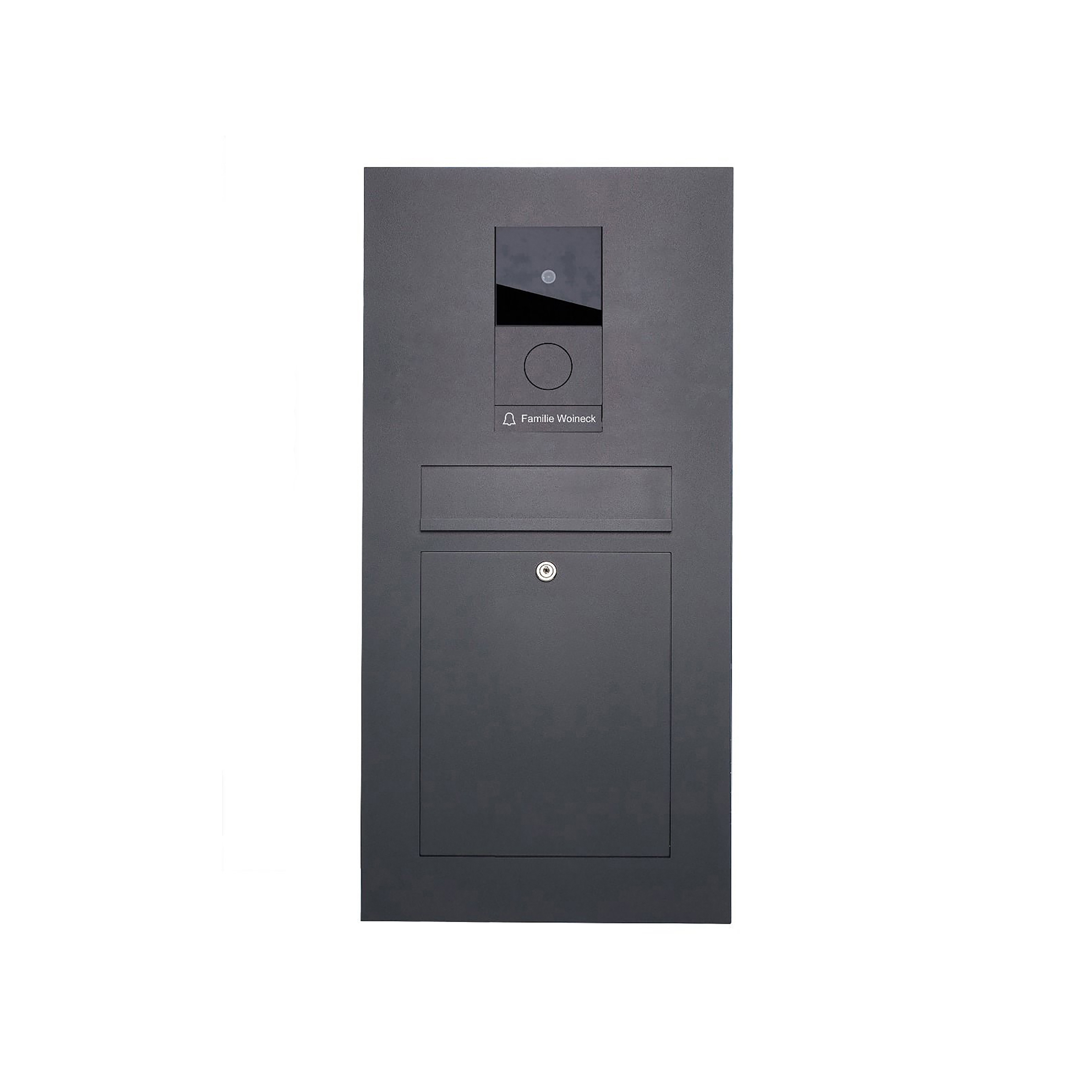Display product Designer | Edelstahl Briefkasten Designer - RAL nach Wahl - GIRA System 106 - VIDEO Komplettset Einputz- bzw. Unterputzvariante 100mm RAL 7016 anthrazitgrau feinstruktur matt from manufacturer Briefkasten Manufaktur