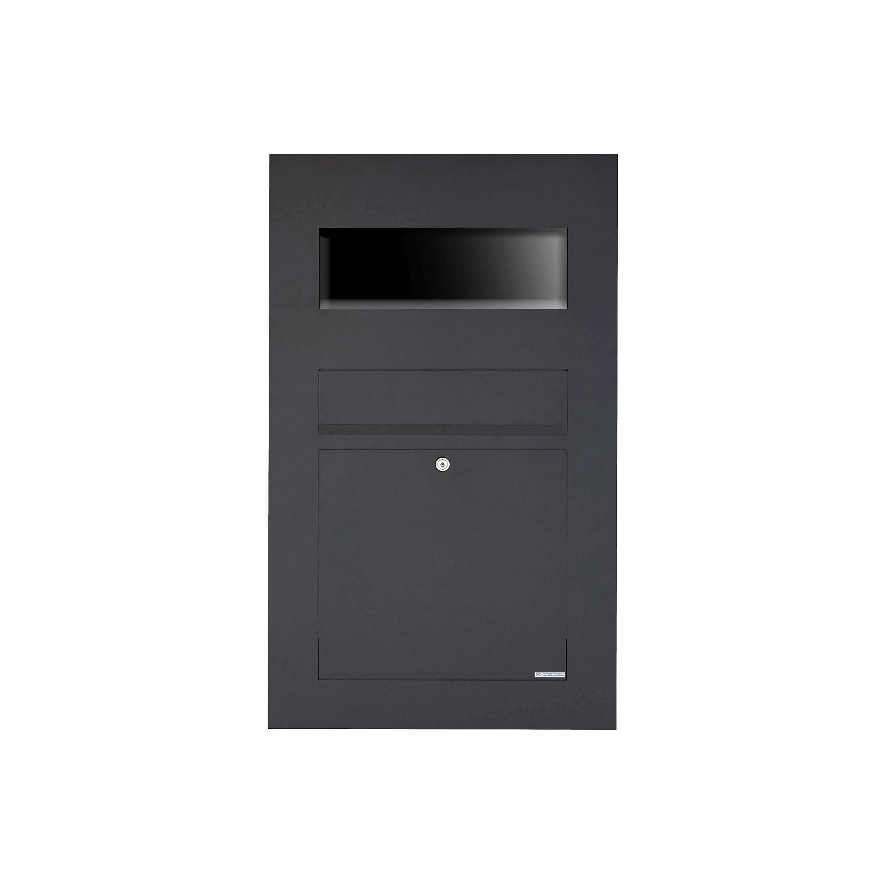 Display product Designer | Edelstahl Briefkasten Designer BIG - RAL nach Wahl - GIRA System 106 - 3-fach vorbereitet Einputz- bzw. Unterputzvariante 100mm RAL 7016 anthrazitgrau feinstruktur matt from manufacturer Briefkasten Manufaktur