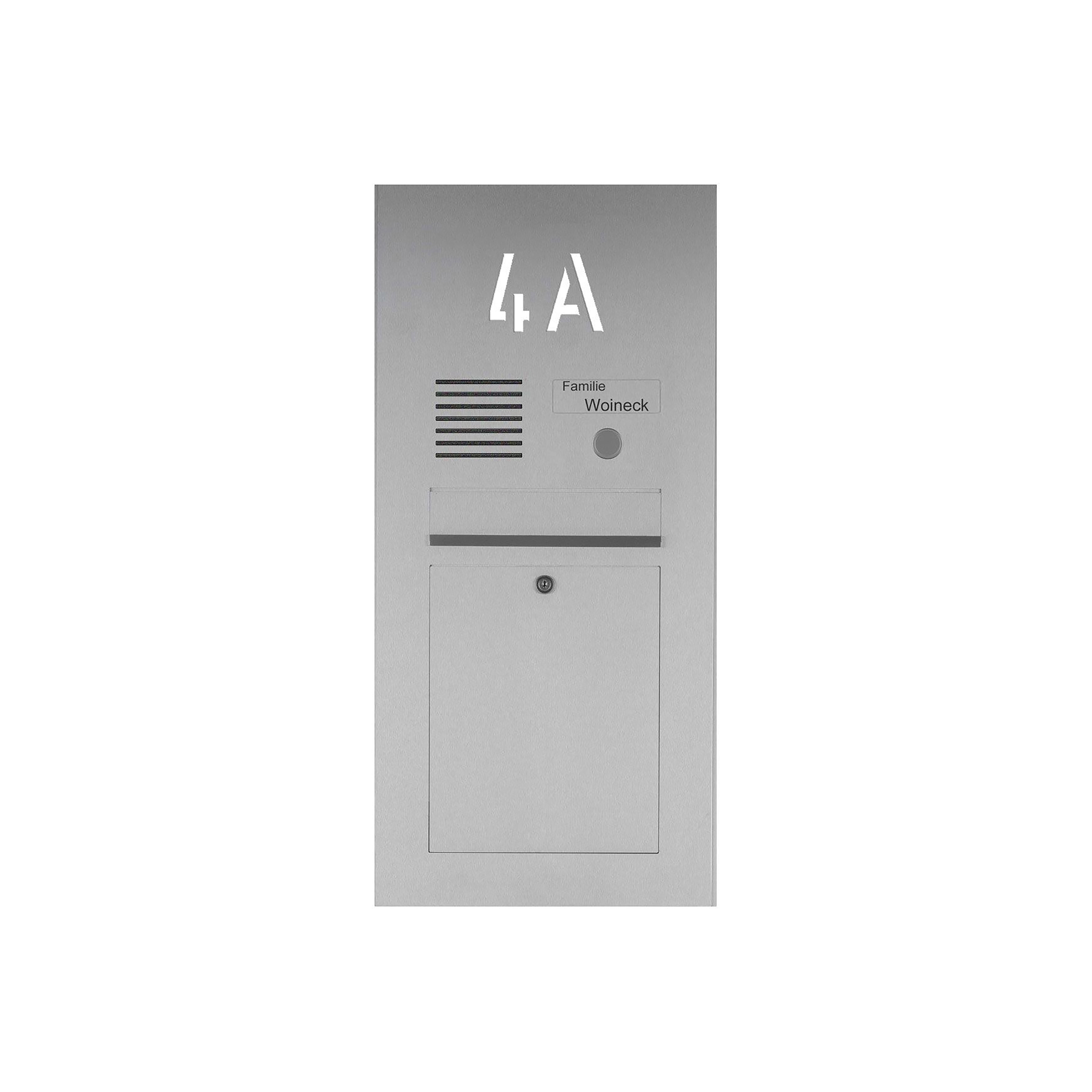 Mostra il prodotto Designer | Edelstahl Briefkasten Designer mit Hausnummer, hinterbeleuchtet - INDIVIDUELL Einputz- bzw. Unterputzvariante 100mm del produttore Briefkasten Manufaktur