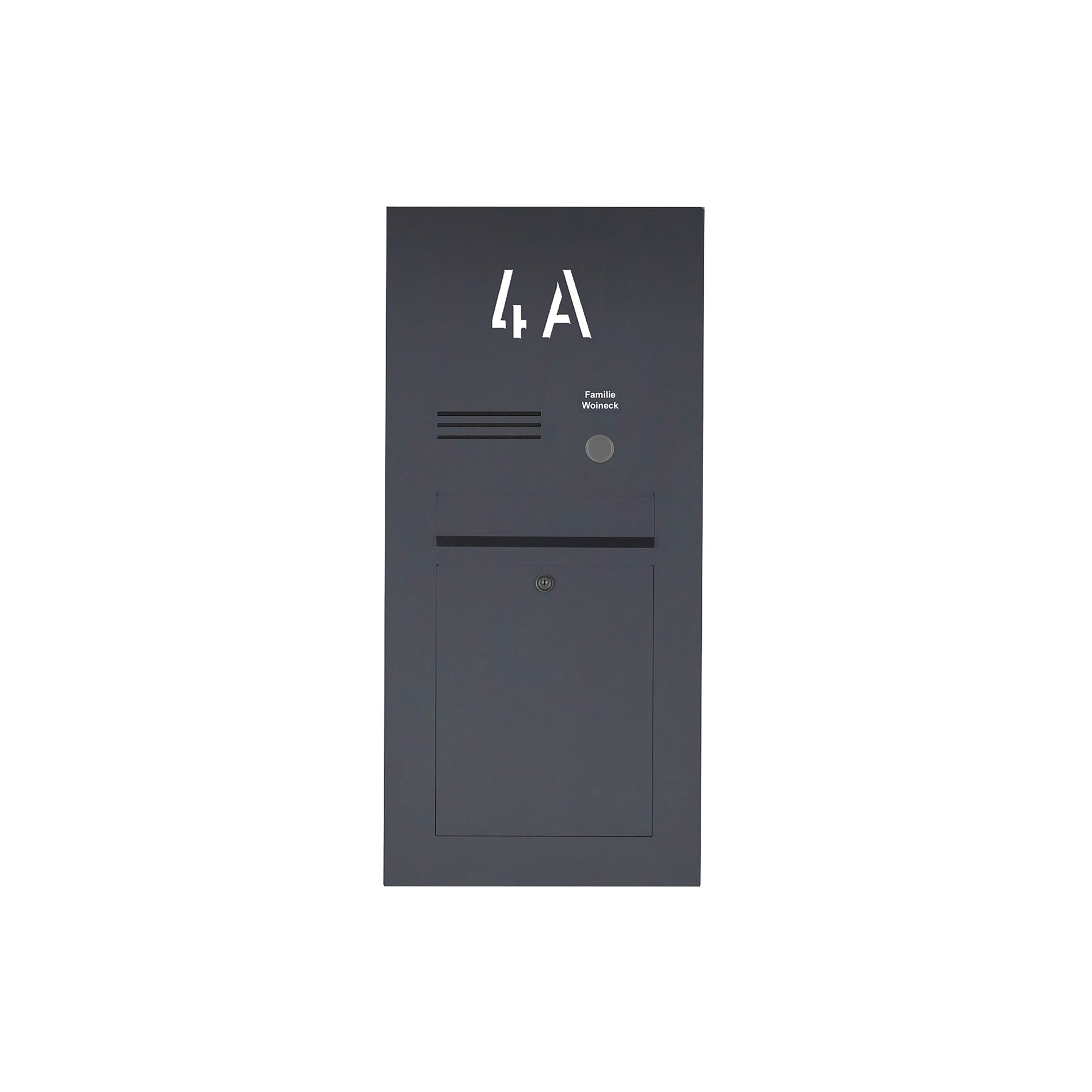 Display product Designer | Edelstahl Briefkasten Designer mit Hausnummer, hinterbeleuchtet - RAL nach Wahl - INDIVIDUELL Einputz- bzw. Unterputzvariante 100mm from manufacturer Briefkasten Manufaktur