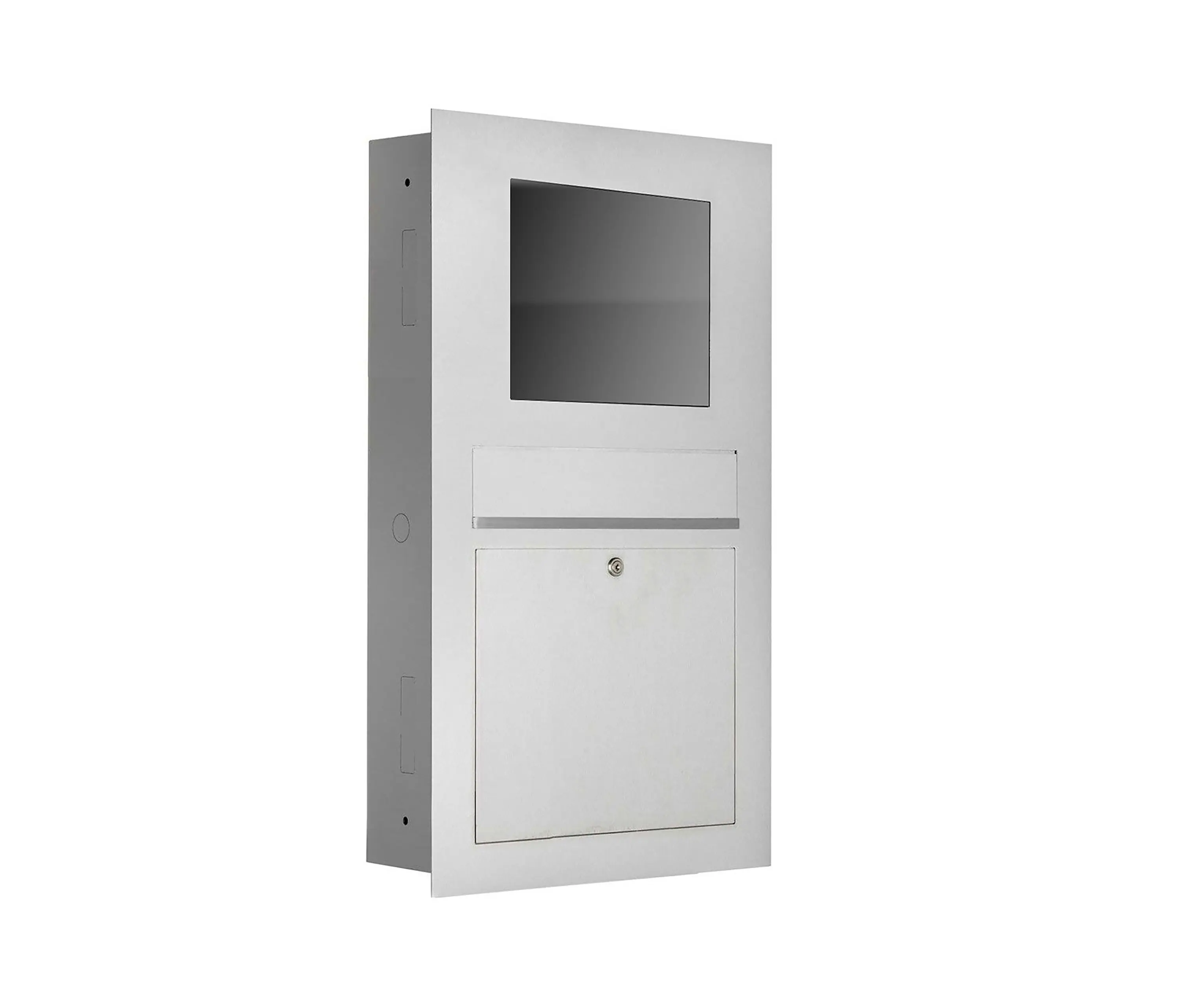 Briefkasten Manufaktur - Designer | Edelstahl Briefkasten Designer Modell BIG - GIRA System 106 - 4-fach vorbereitet Einputz- bzw. Unterputzvariante 100mm