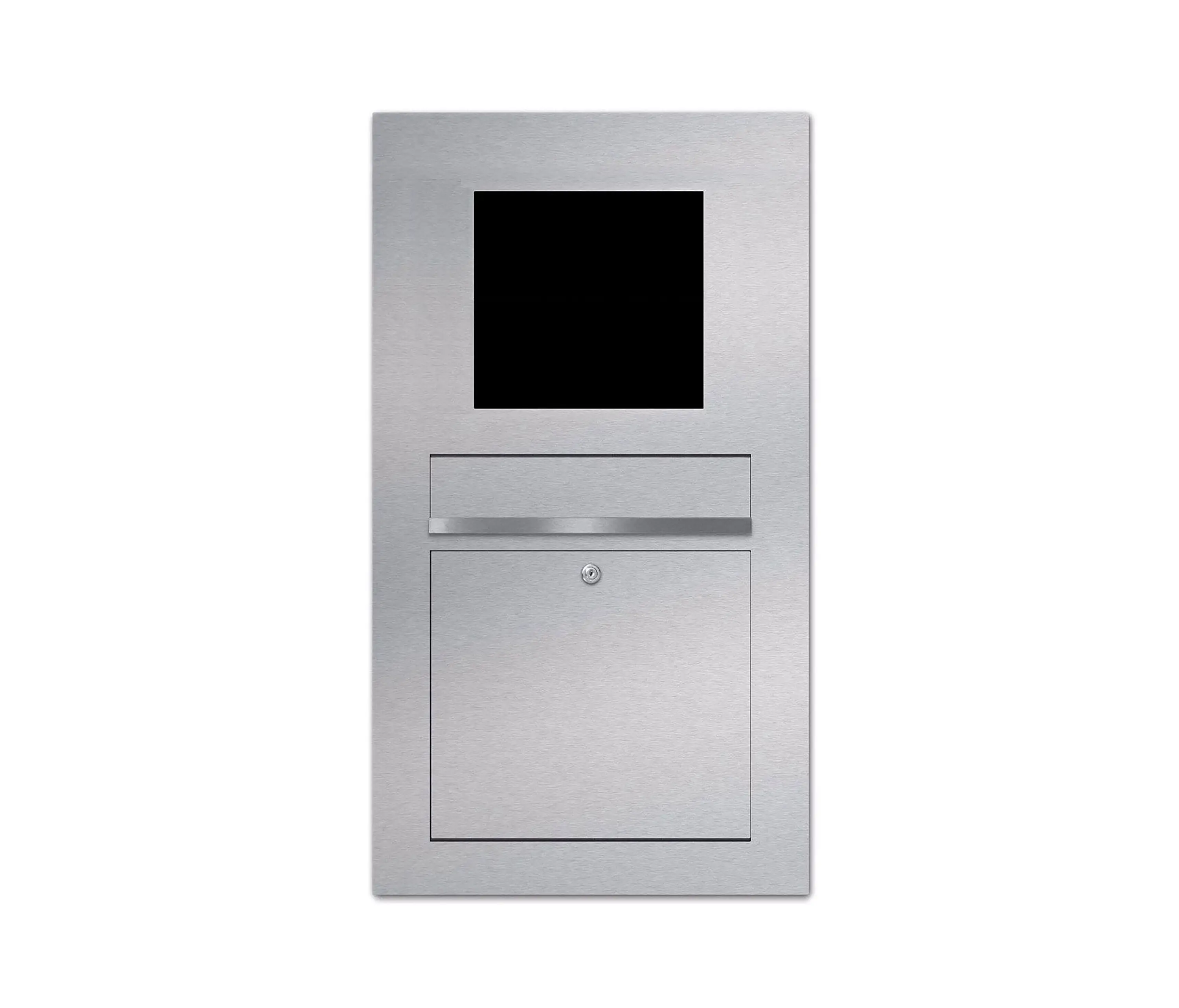 Briefkasten Manufaktur - Designer | Edelstahl Briefkasten Designer Modell BIG - GIRA System 106 - 4-fach vorbereitet Einputz- bzw. Unterputzvariante 100mm