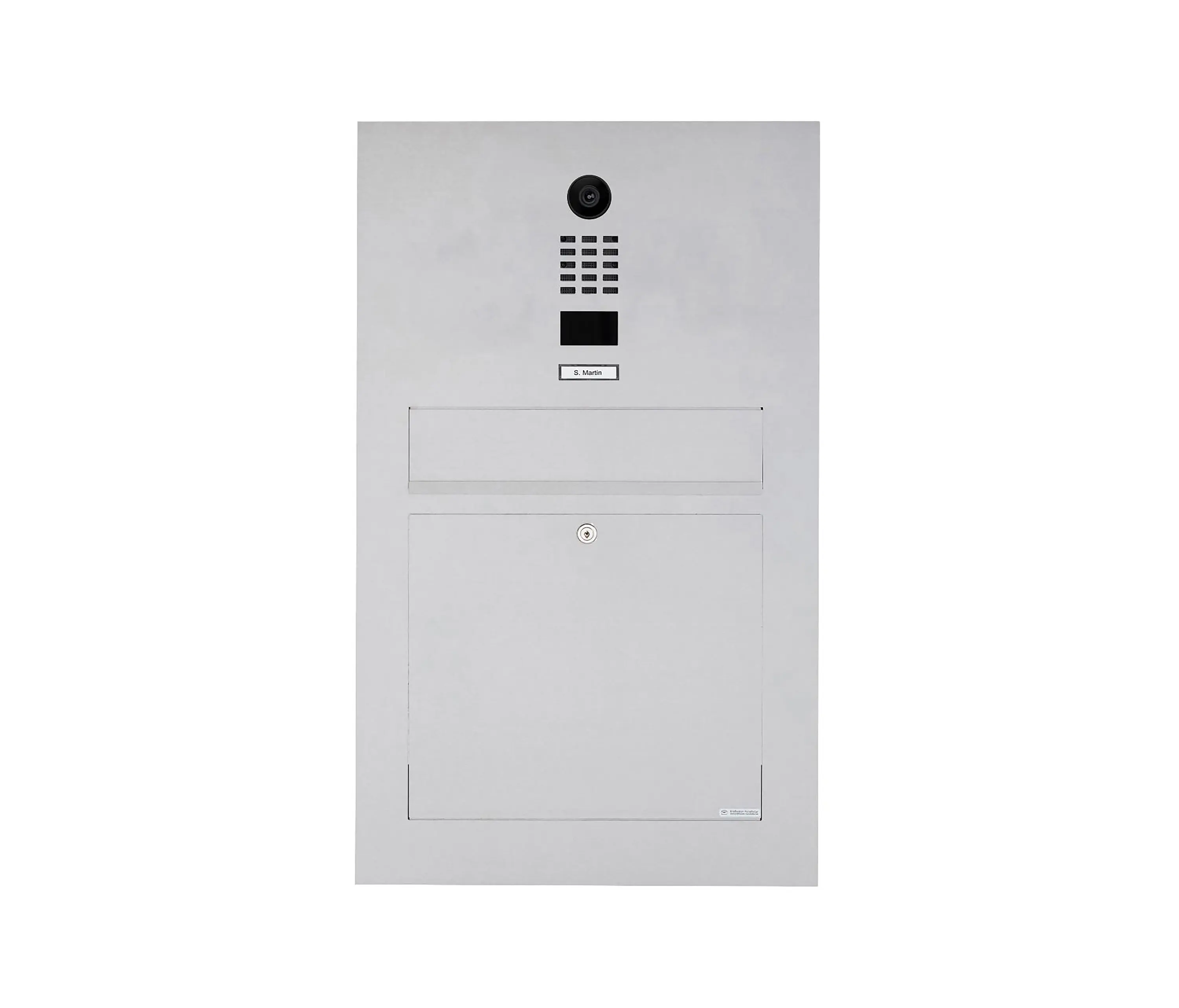 Briefkasten Manufaktur - Designer | Edelstahl Briefkasten Designer Modell BIG mit DoorBird Video- Sprechanlage Einputz- bzw. Unterputzvariante 100mm