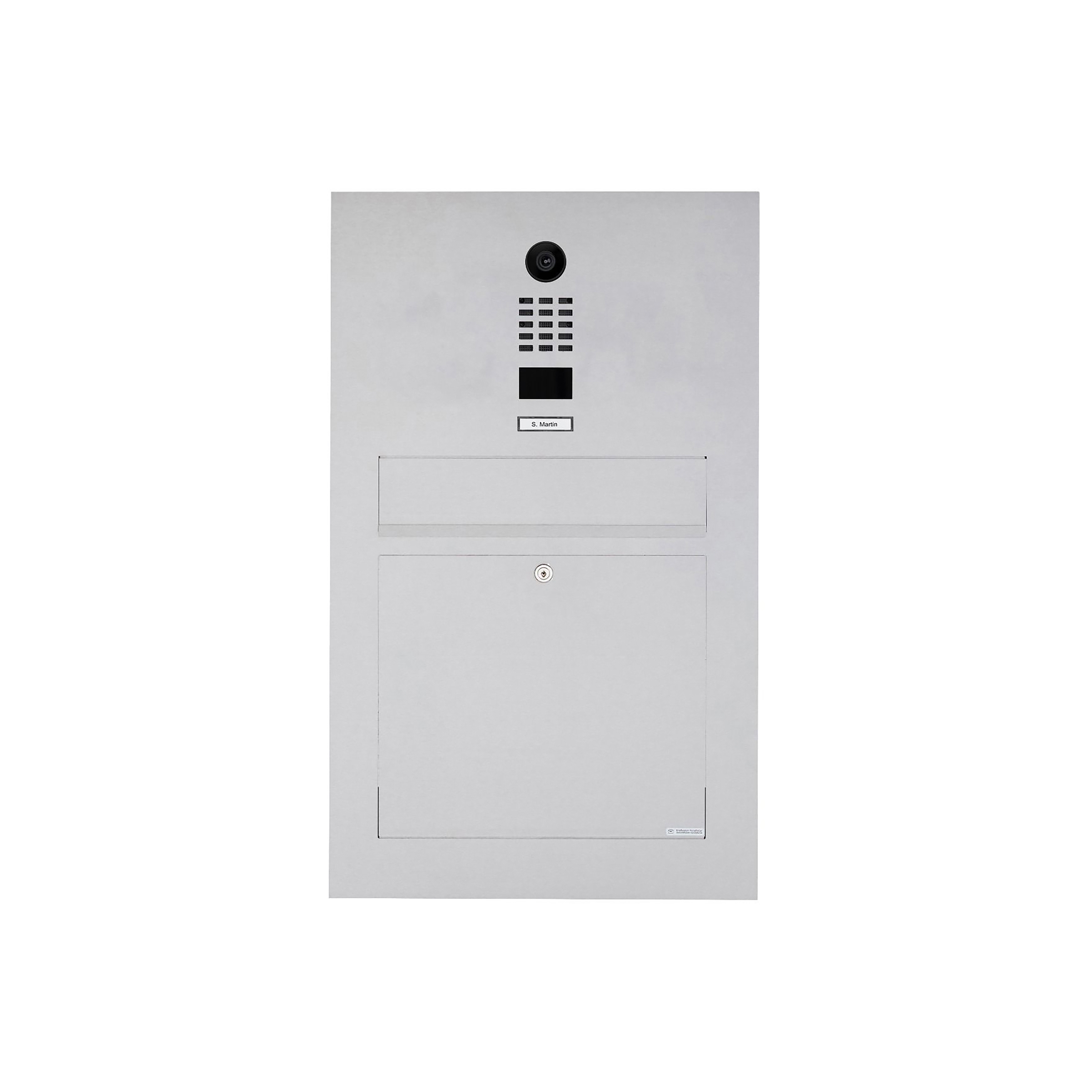 Designer | Edelstahl Briefkasten Designer Modell BIG mit DoorBird Video- Sprechanlage Einputz- bzw. Unterputzvariante 100mm