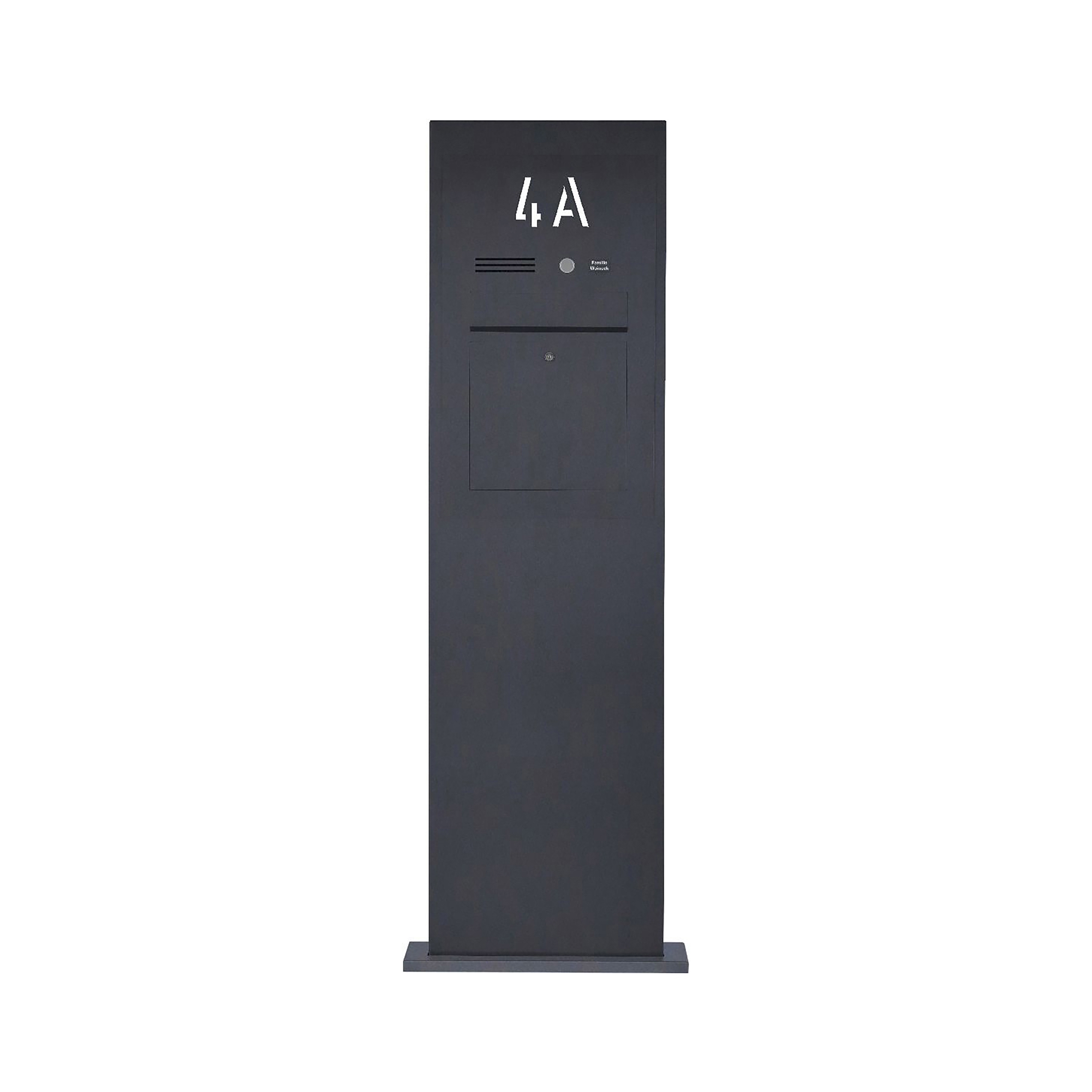 Display product Designer | Edelstahl Briefkastensäule Designer BIG - Hausnummer hinterbeleuchtet - RAL nach Wahl - INDIVIDUELL from manufacturer Briefkasten Manufaktur