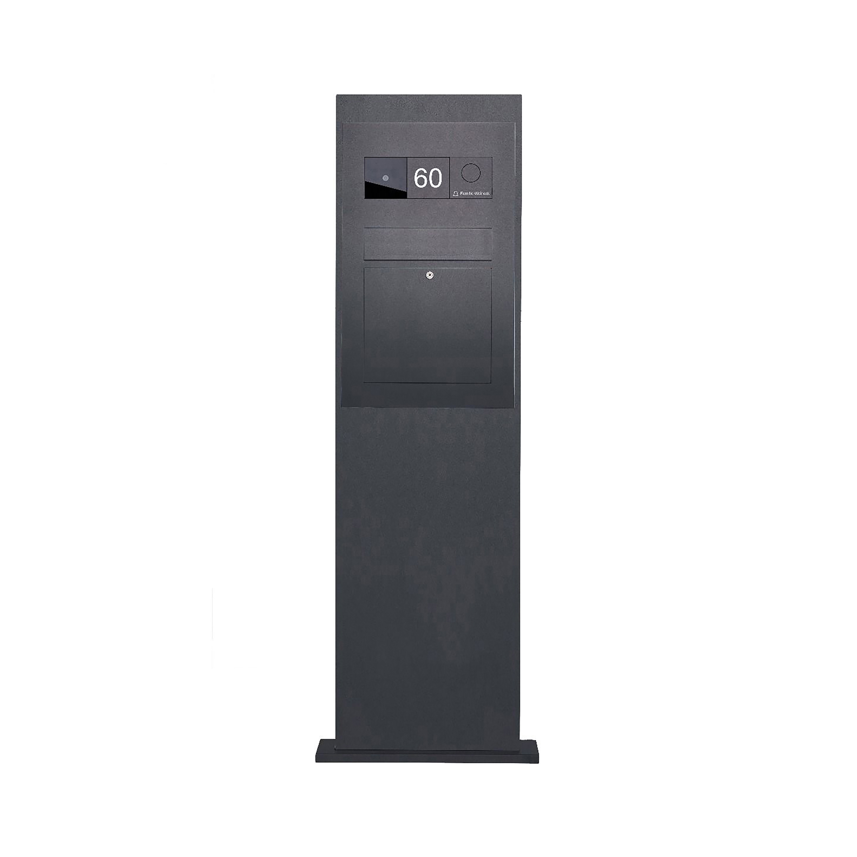 Designer | Edelstahl Briefkastensäule Designer BIG - RAL nach Wahl - GIRA System 106 - VIDEO Komplettset RAL 7016 anthrazitgrau feinstruktur matt