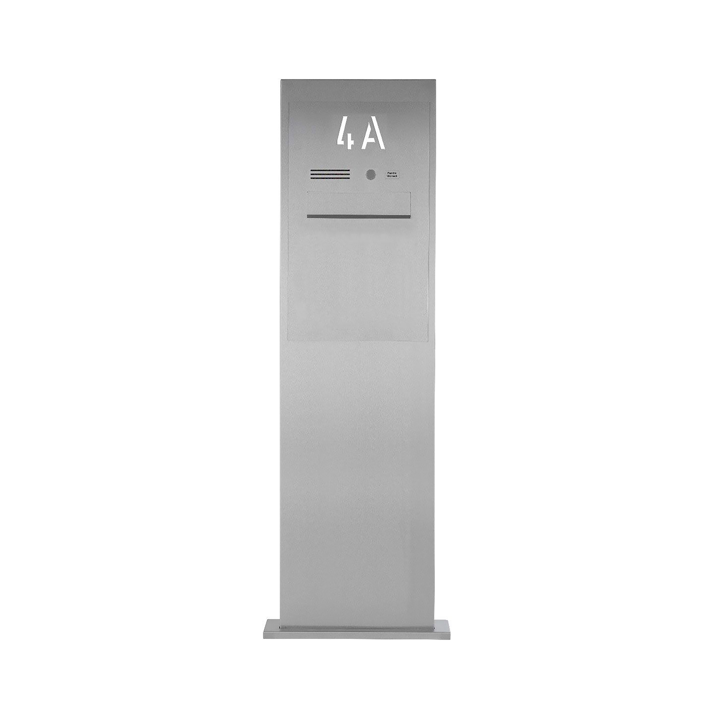 Display product Designer | Edelstahl Briefkastensäule Designer BIG mit Hausnummer beleuchtet - Entnahme hinten - INDIVIDUELL from manufacturer Briefkasten Manufaktur
