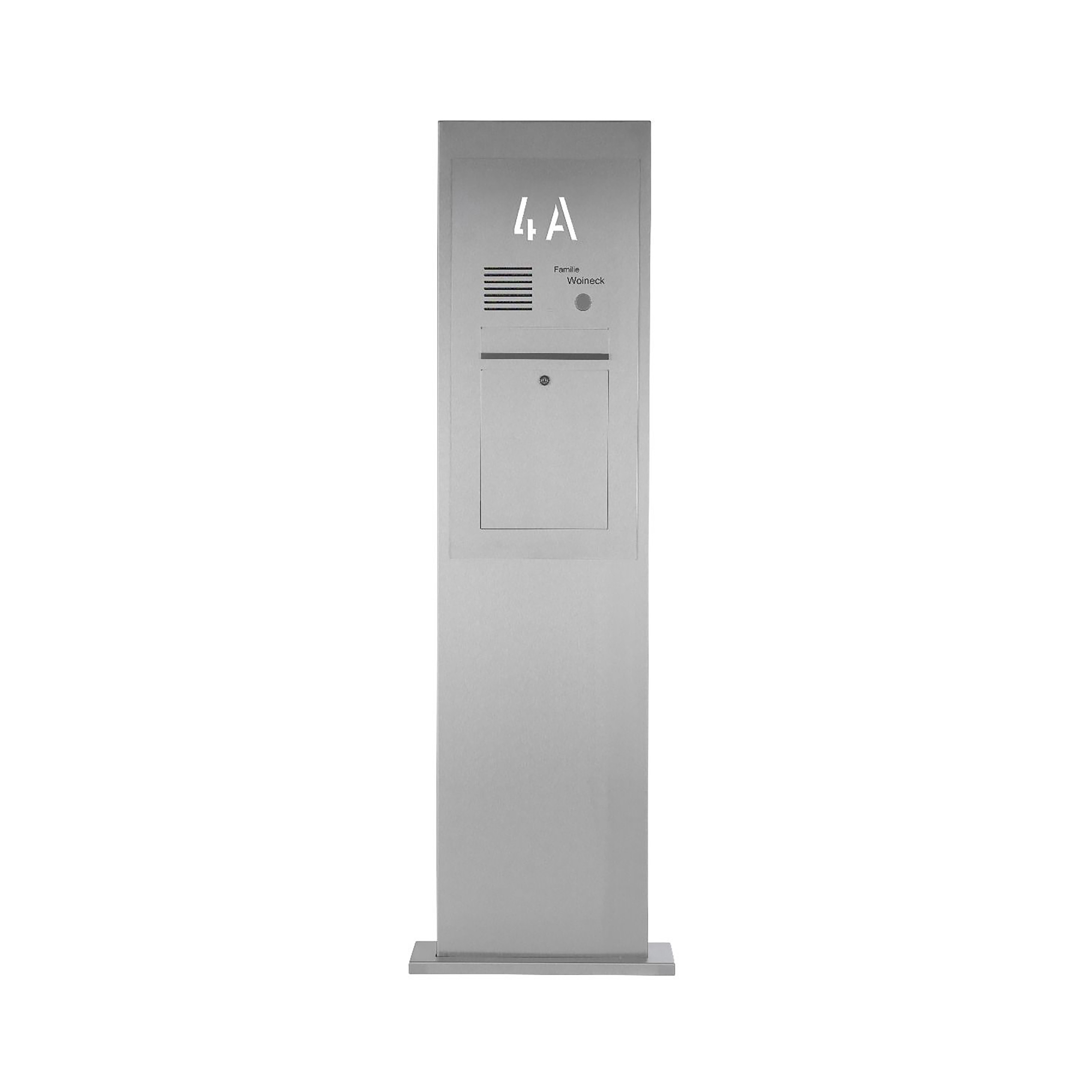 Display product Designer | Edelstahl Briefkastensäule Designer mit Hausnummer hinterbeleuchtet - INDIVIDUELL from manufacturer Briefkasten Manufaktur