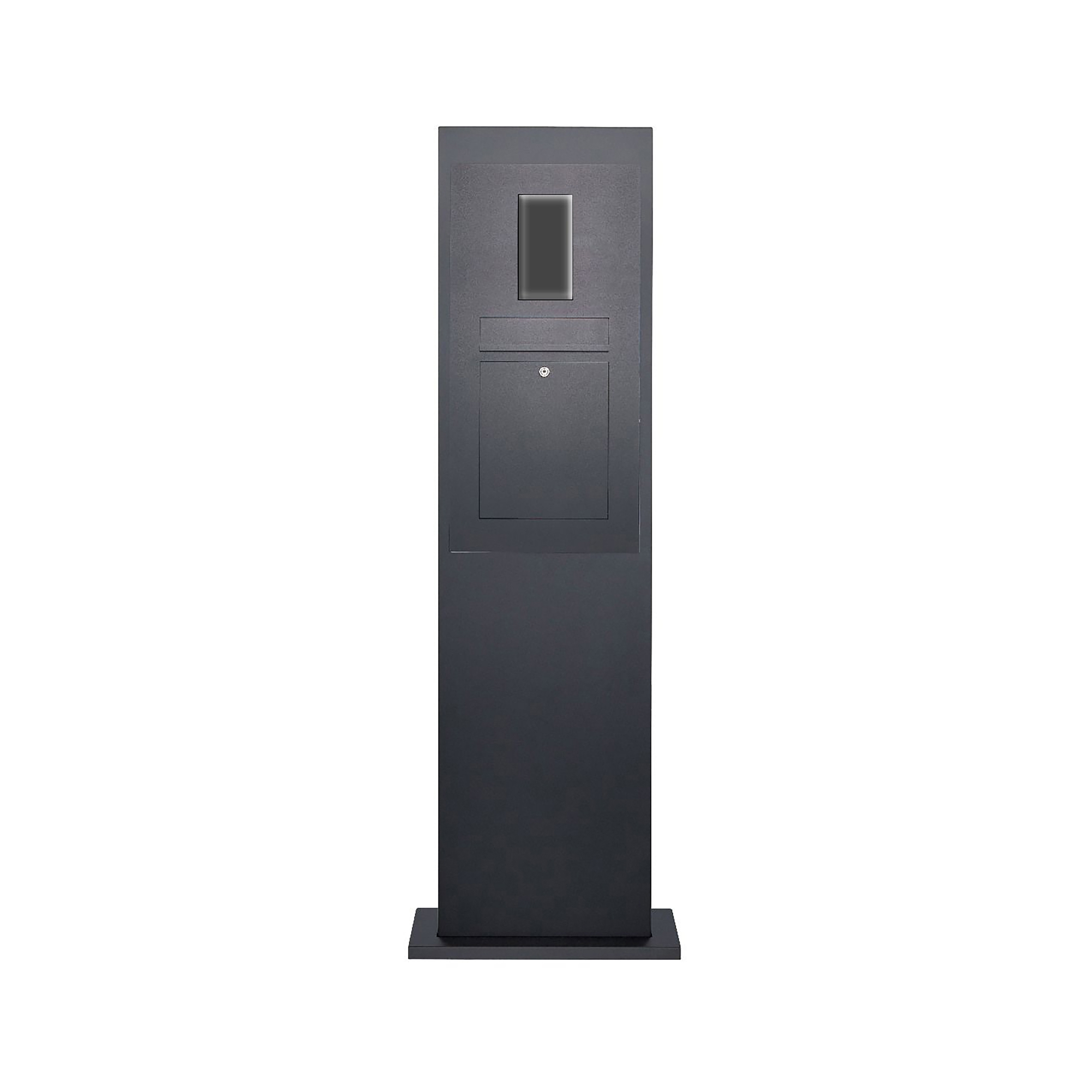 Designer | Edelstahl Briefkastensäule Designer Modell - RAL nach Wahl - GIRA System 106 - 2-fach vorbereitet RAL 7016 anthrazitgrau feinstruktur matt