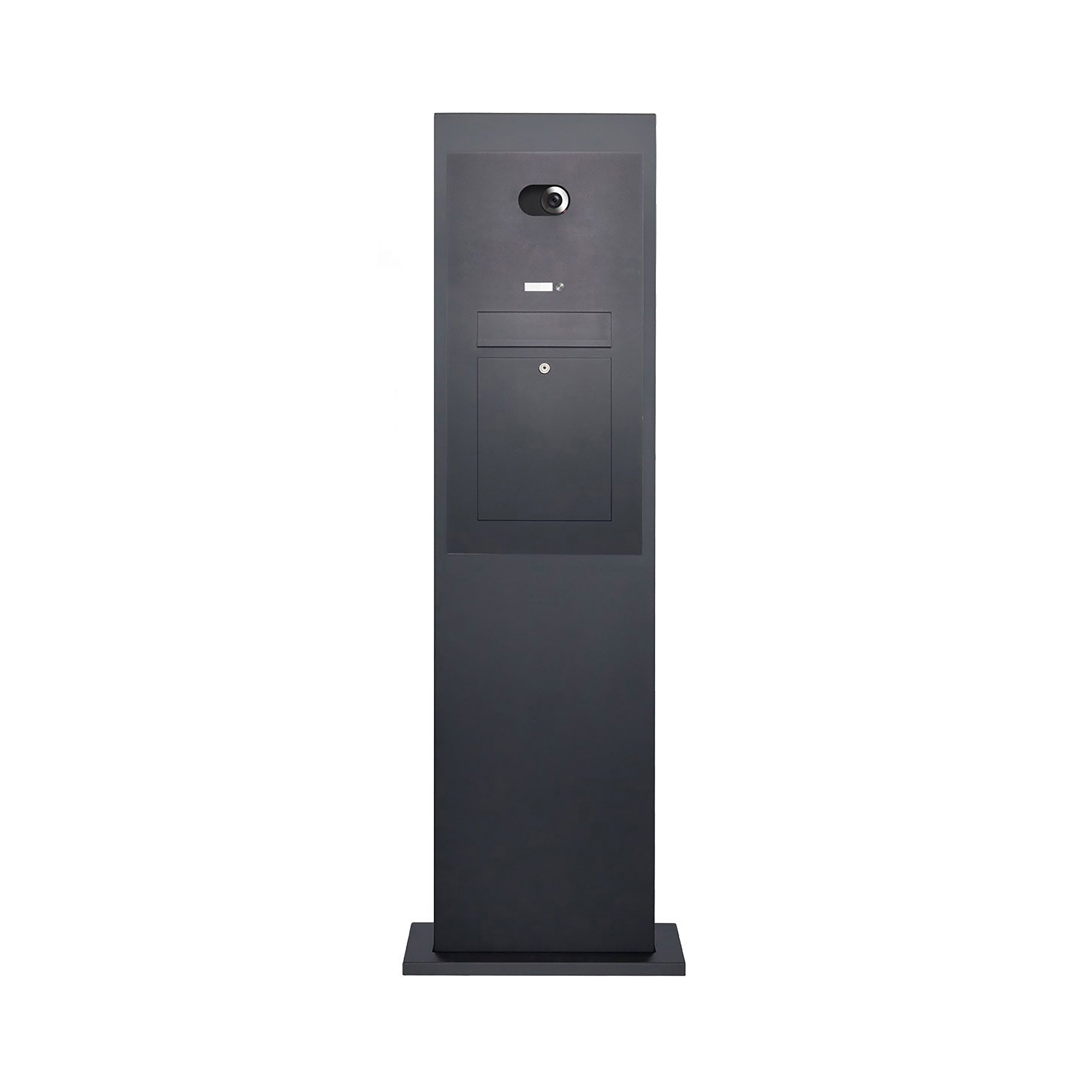 Designer | Edelstahl Briefkastensäule Designer Modell - Stele Tower - RAL nach Wahl - Comelit VIDEO Komplettset