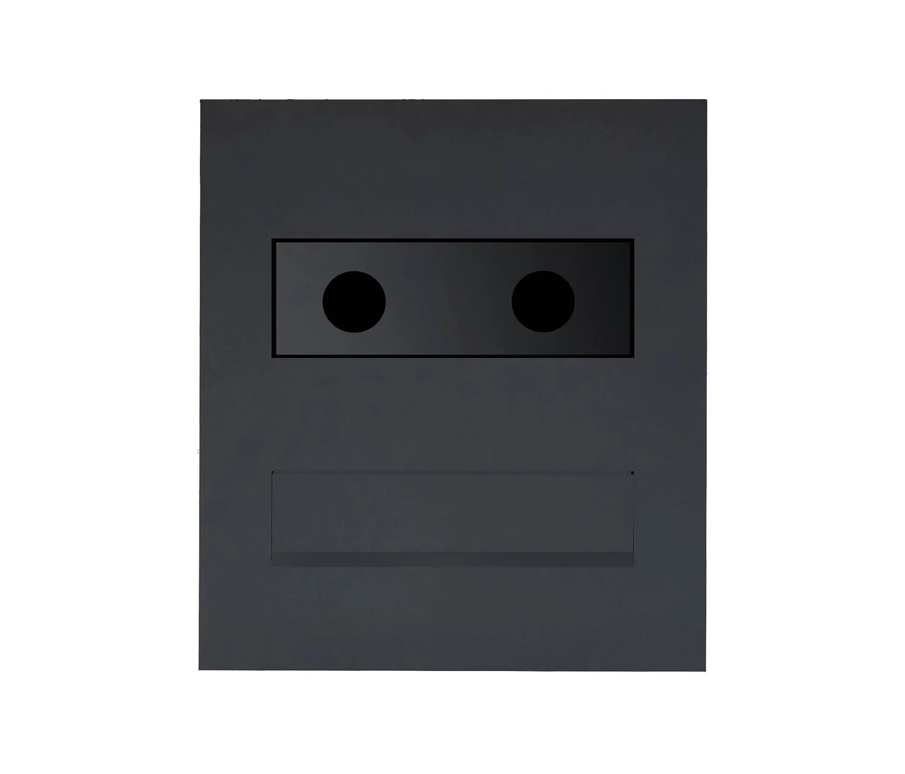 Briefkasten Manufaktur - Designer | Edelstahl Mauerdurchwurf Briefkasten Designer - RAL nach Wahl - GIRA System 106 - 3-fach vorbereitet RAL 7016 anthrazitgrau feinstruktur matt