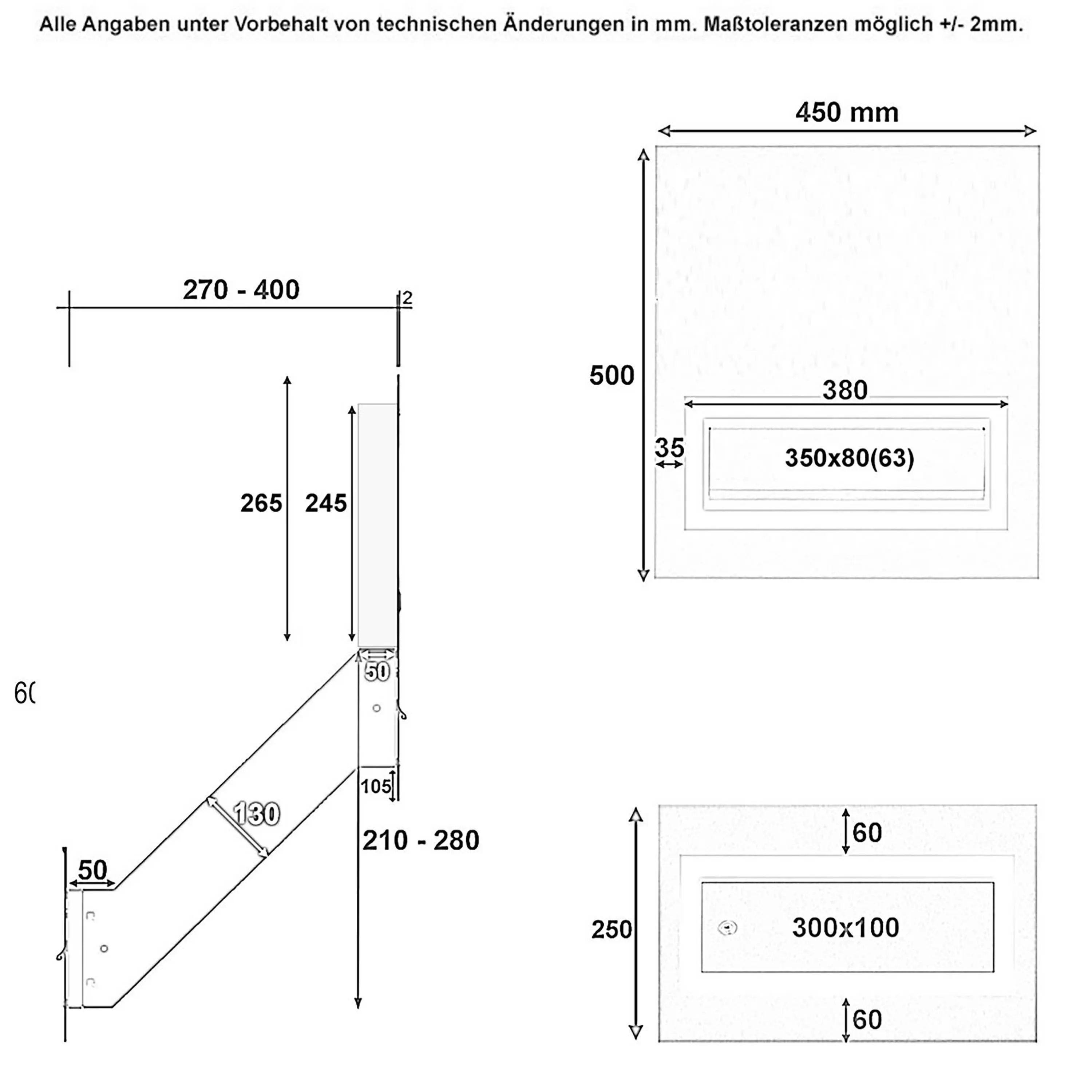Briefkasten Manufaktur - Designer | Edelstahl Mauerdurchwurf Briefkasten Designer Modell - Clean Edition - INDIVIDUELL