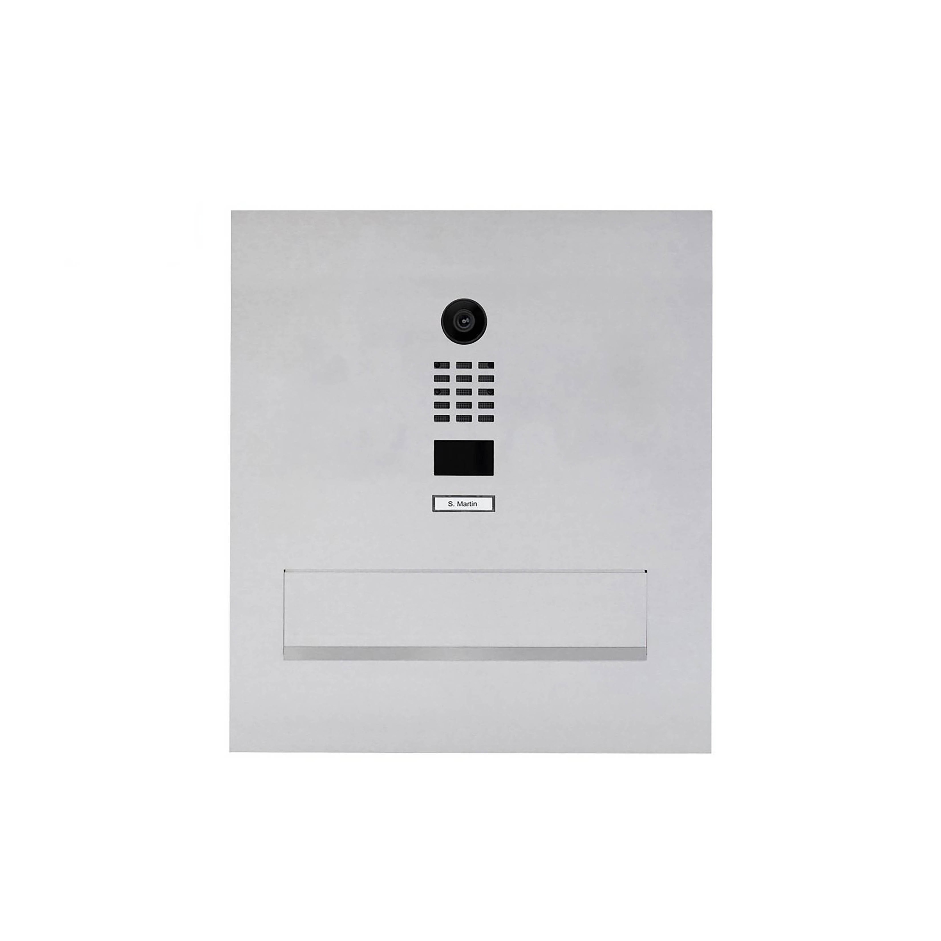 Display product Designer | Edelstahl Mauerdurchwurf Briefkasten Designer Modell BIG mit DoorBird Video- Sprechanlage from manufacturer Briefkasten Manufaktur