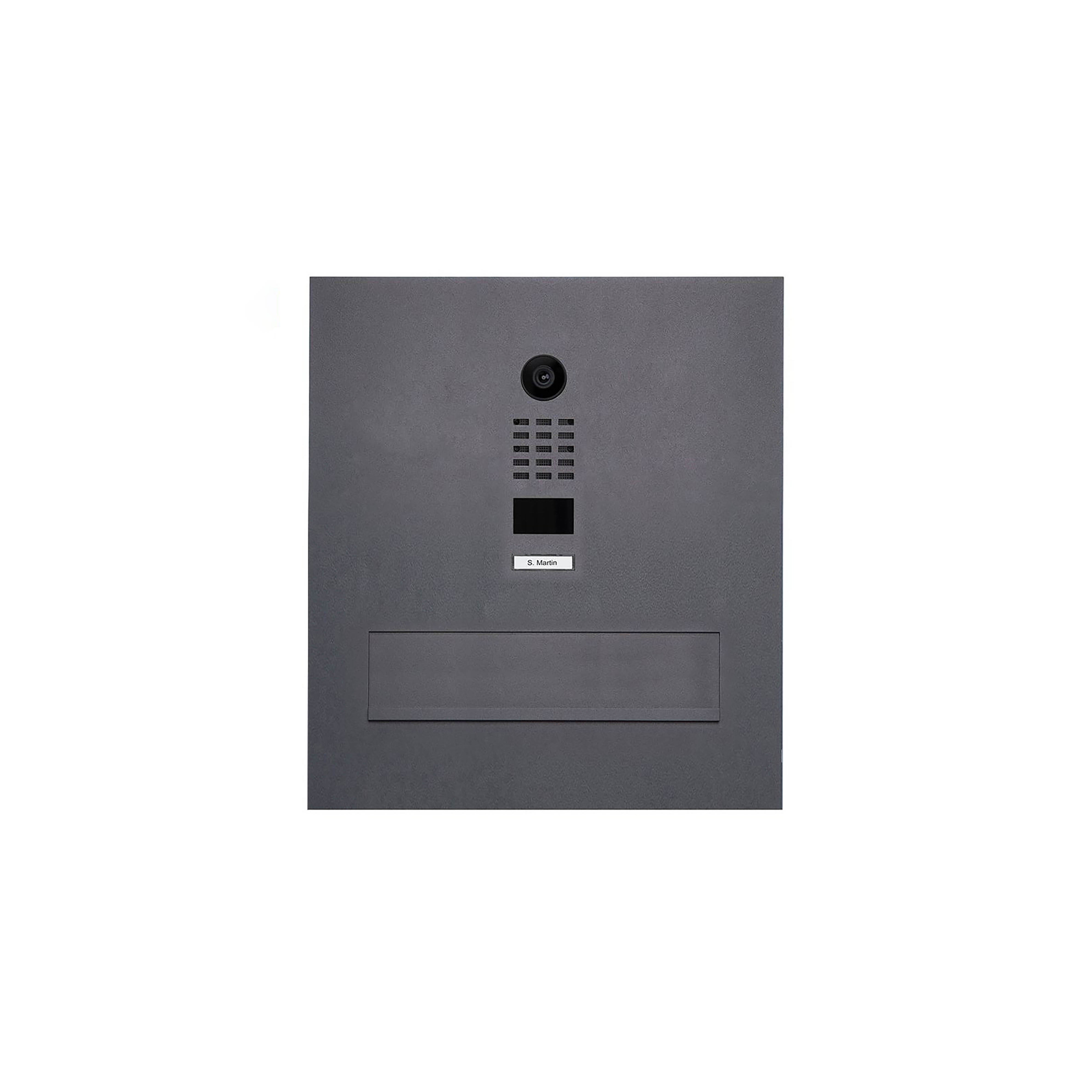Display product Designer | Edelstahl Mauerdurchwurfbriefkasten Designer BIG mit DoorBird Video- Sprechanlage - RAL Farbe from manufacturer Briefkasten Manufaktur