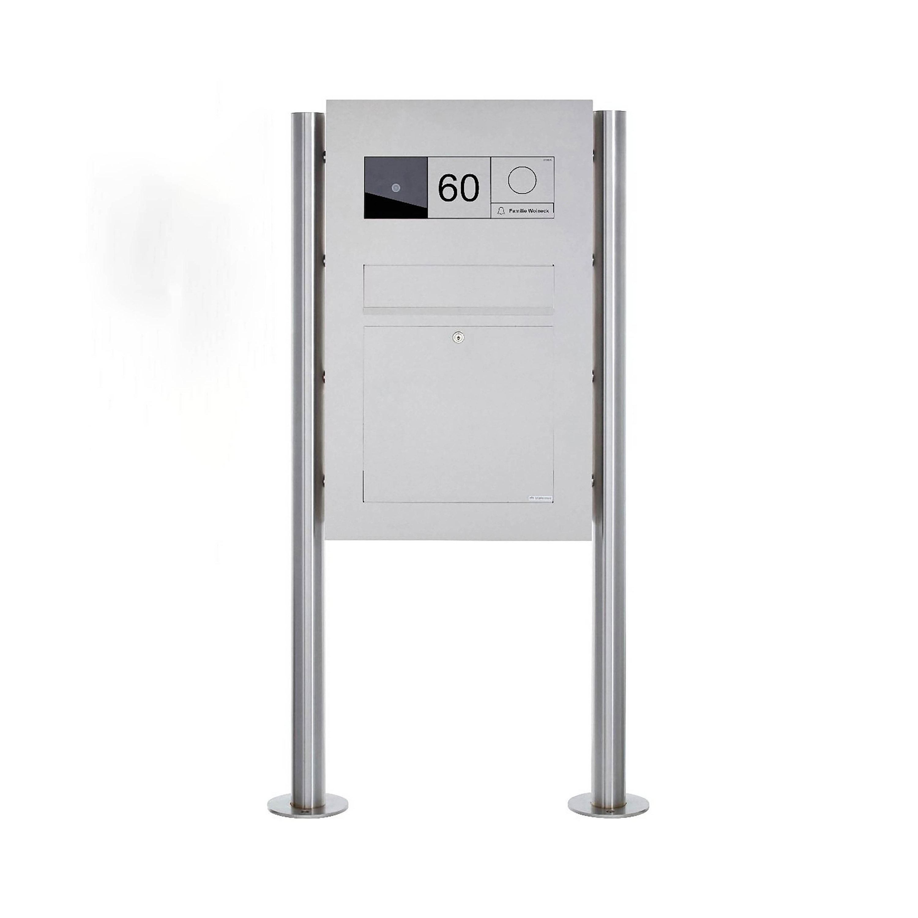 Display product Designer | Edelstahl Standbriefkasten Designer BIG - GIRA System 106 - Video- Sprechanlage - VIDEO Komplettset from manufacturer Briefkasten Manufaktur