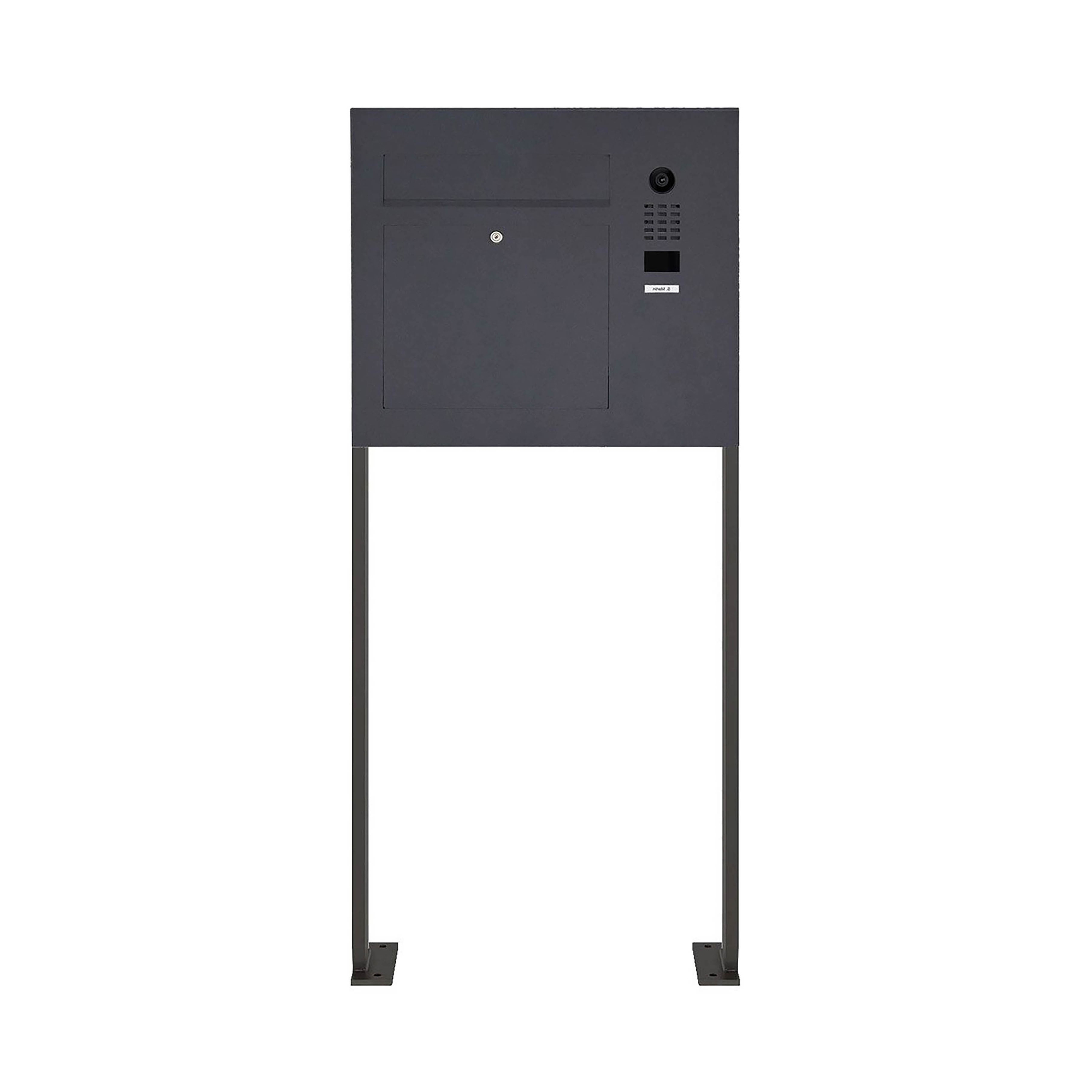 Display product Designer | Edelstahl Standbriefkasten Designer BIG ST-P mit DoorBird Video- Sprechanlage seitlich - RAL Rechts from manufacturer Briefkasten Manufaktur