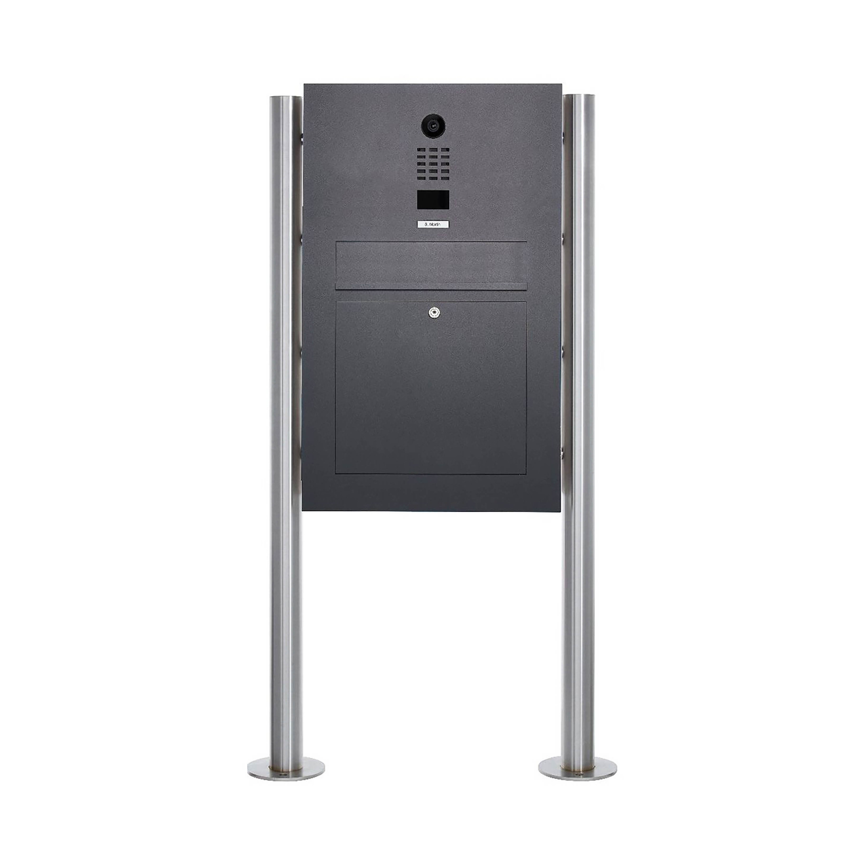 Display product Designer | Edelstahl Standbriefkasten Designer BIG ST-R mit DoorBird Video- Sprechanlage - RAL Farbe from manufacturer Briefkasten Manufaktur