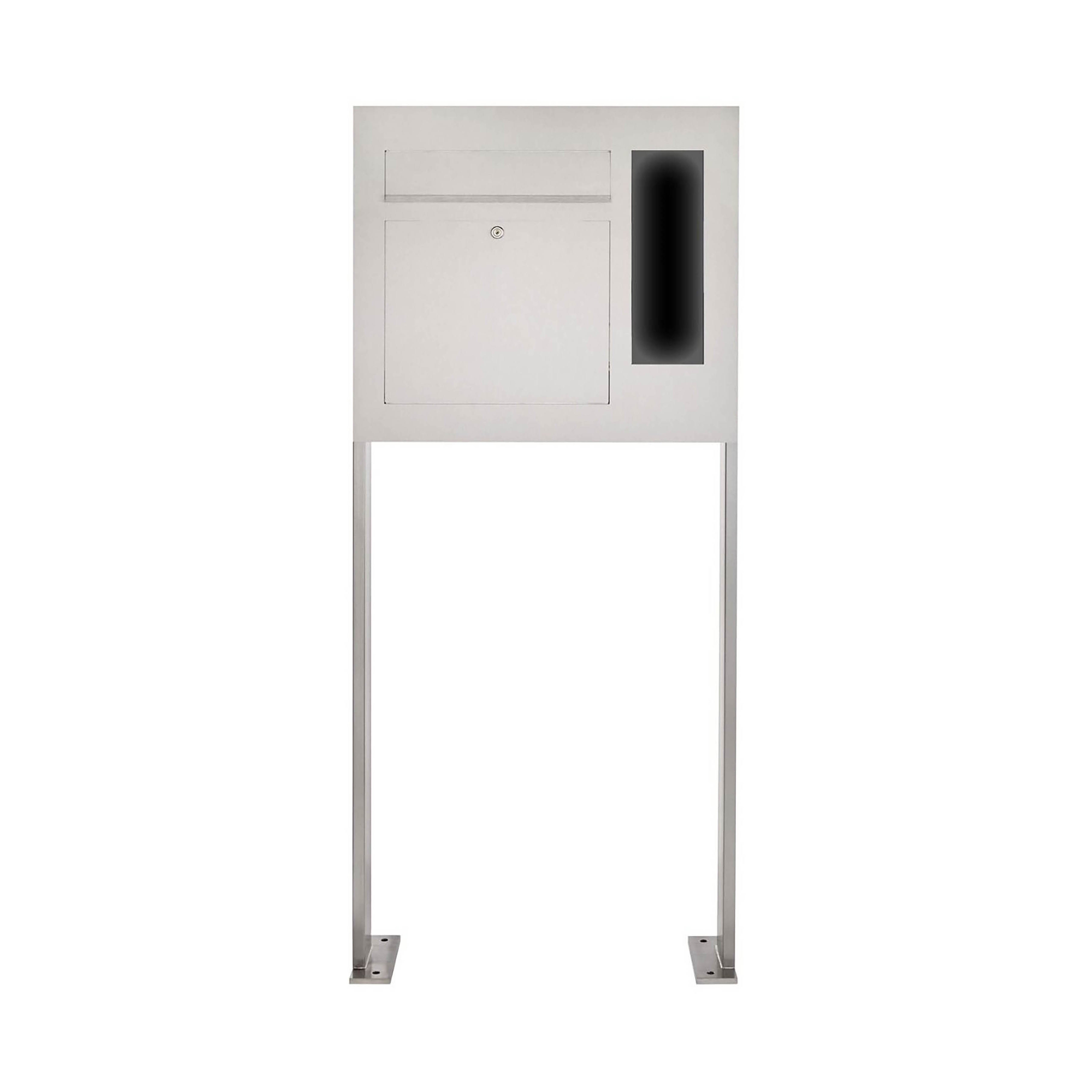 Designer | Edelstahl Standbriefkasten Designer Modell BIG ST-P - GIRA System 106 seitlich - 3-fach vorbereitet Rechts