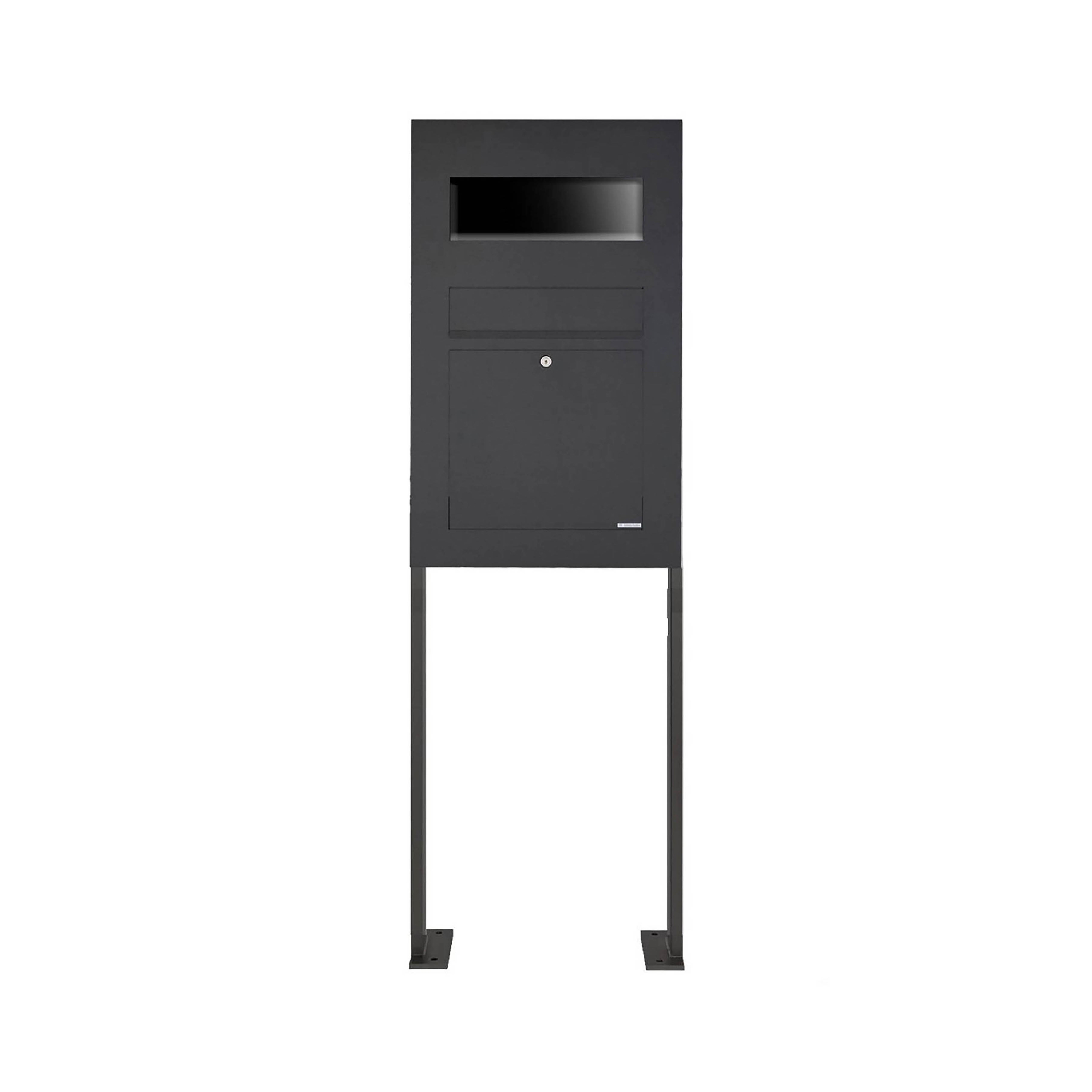 Display product Designer | Edelstahl Standbriefkasten Designer Modell BIG ST-P - RAL - GIRA System 106 - 3-fach vorbereitet RAL 7016 anthrazitgrau feinstruktur matt from manufacturer Briefkasten Manufaktur