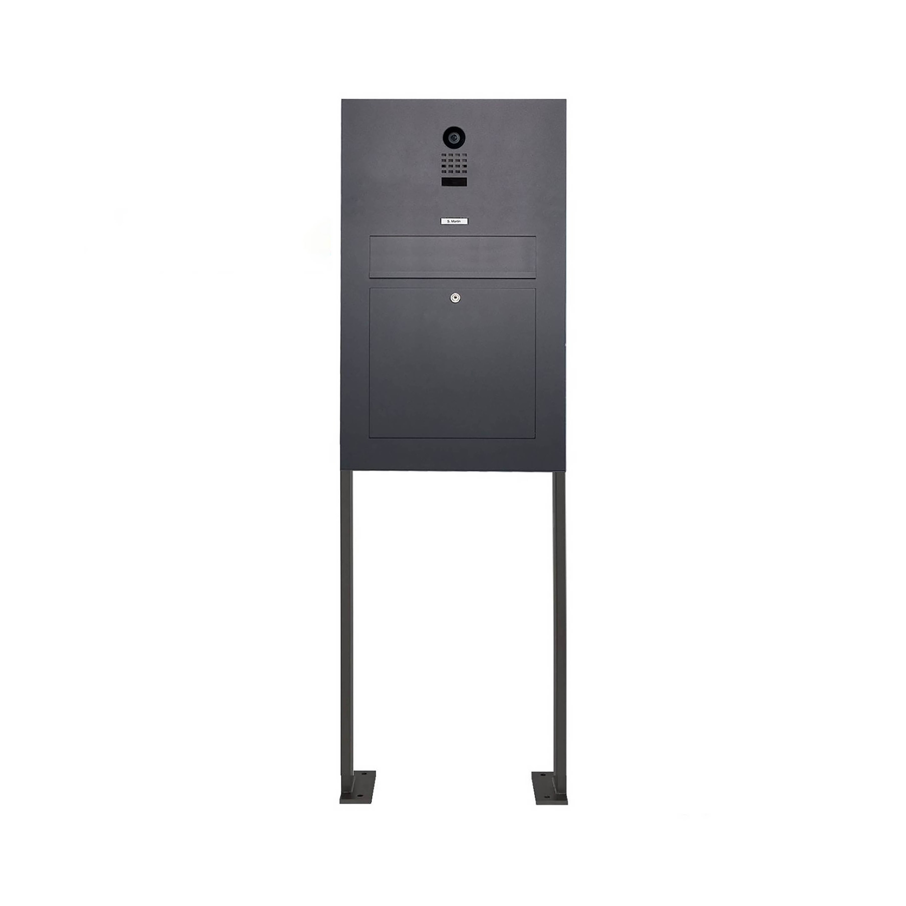 Display product Designer | Edelstahl Standbriefkasten Designer Modell BIG ST-P mit DoorBird Video- Sprechanlage - RAL nach Wahl from manufacturer Briefkasten Manufaktur