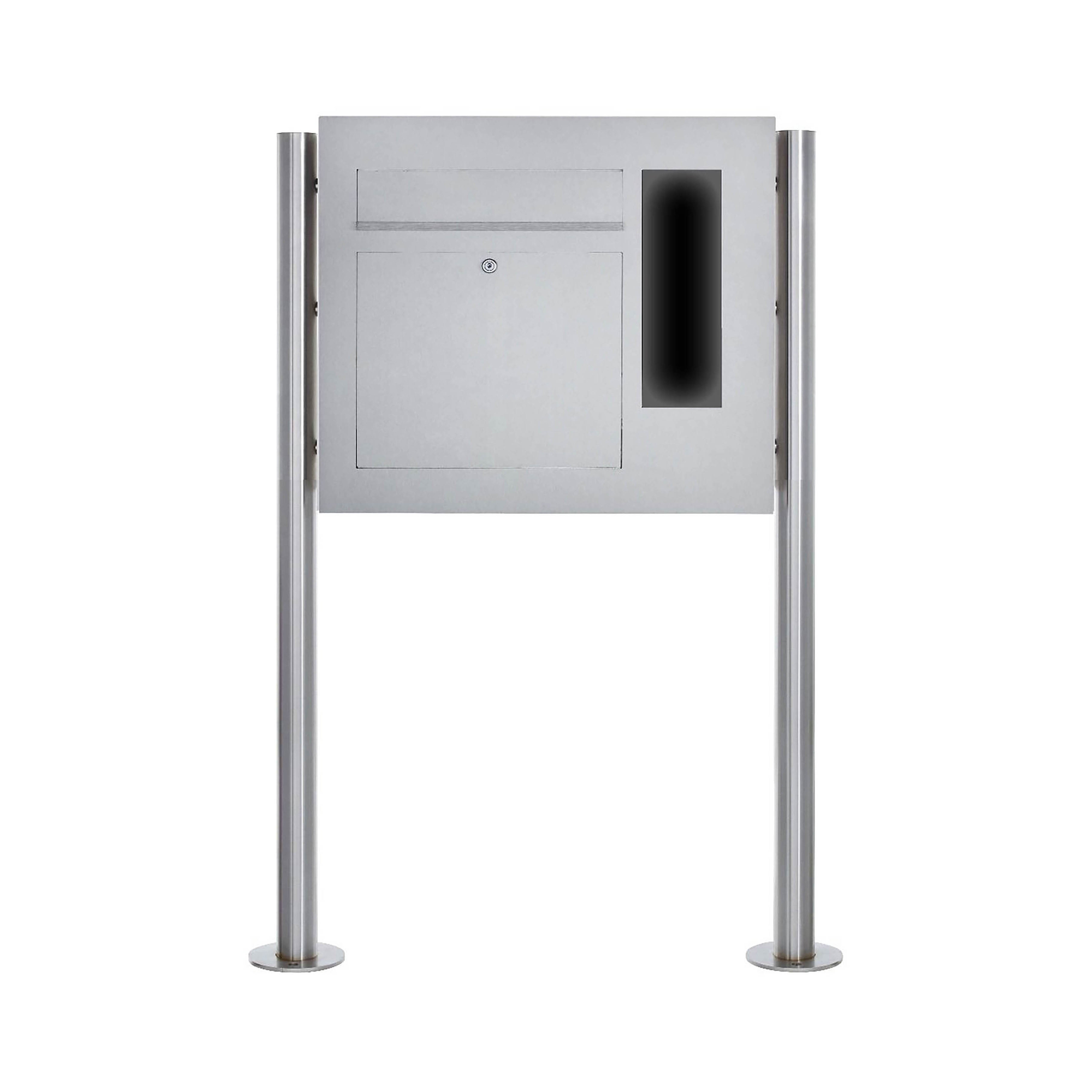 Designer | Edelstahl Standbriefkasten Designer Modell BIG ST-R - GIRA System 106 seitlich - 3-fach vorbereitet Rechts