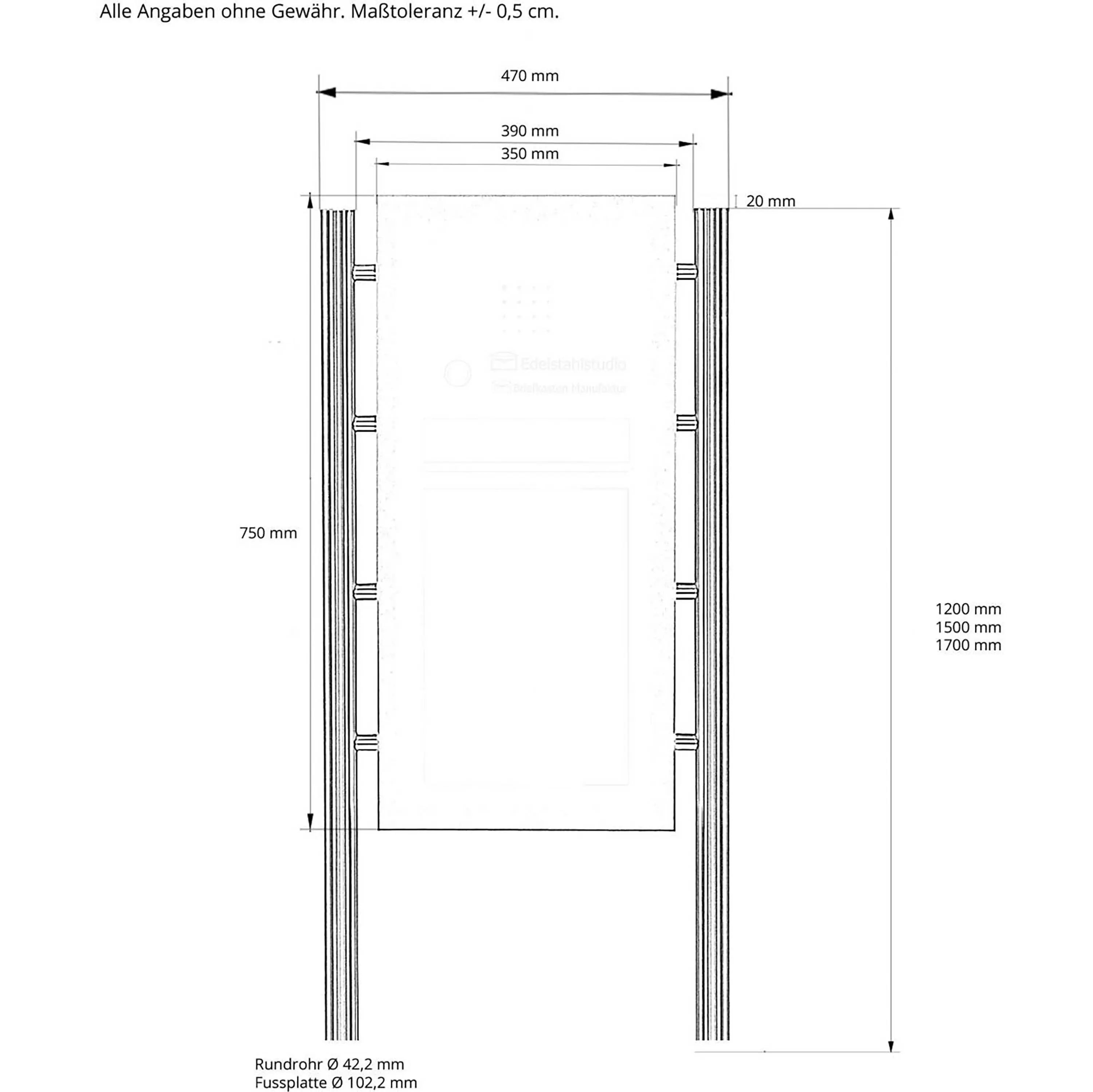 Briefkasten Manufaktur - Designer | Edelstahl Standbriefkasten Designer ST-R - Hausnummer hinterbeleuchtet - RAL nach Wahl - INDIVIDUELL